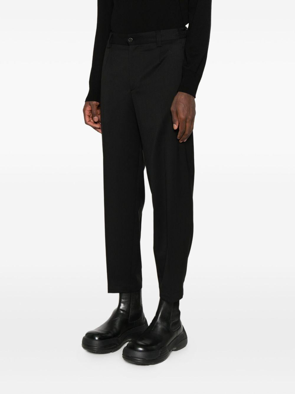 Pantaloni Dritti Neri con Pieghe PORTOFINOS400100 00010 BRIGLIA
