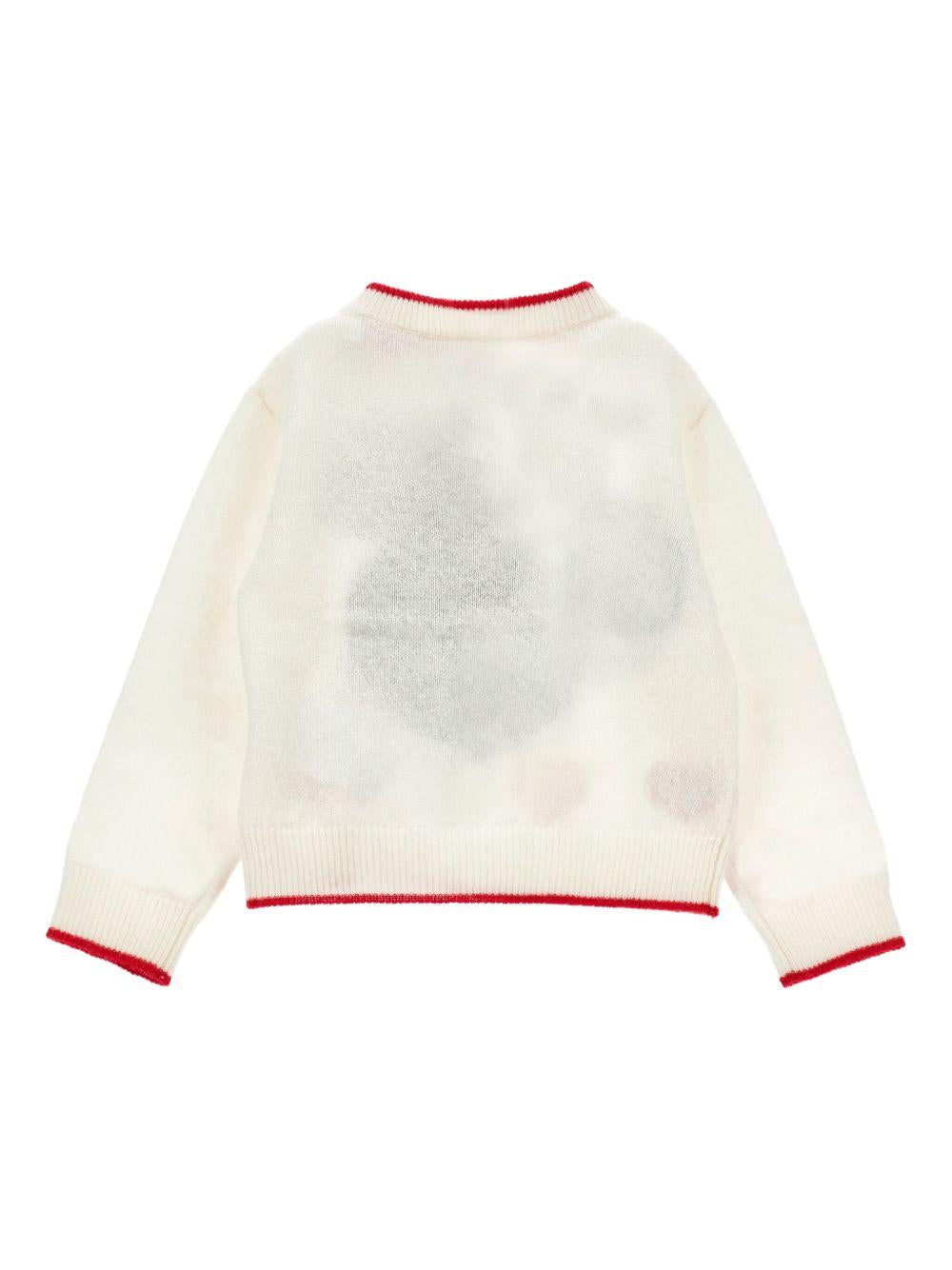 Maglione Bianco con Ricamo Minnie 19F633NP6091 0143 MONNALISA KIDS