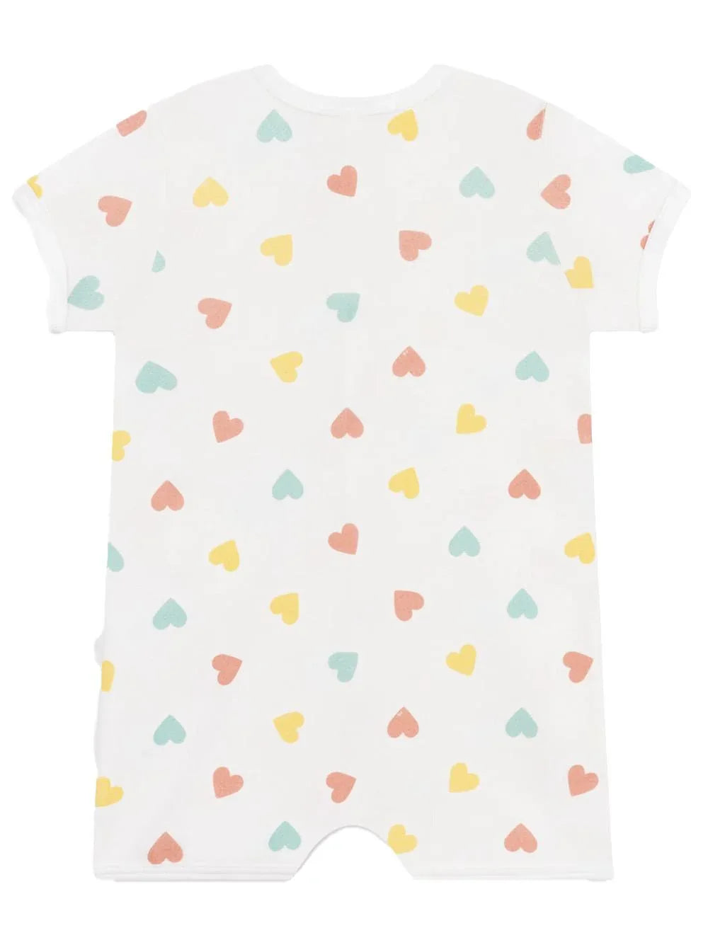 Tutina bianca con cuori multicolor all-over - Preludio Moda