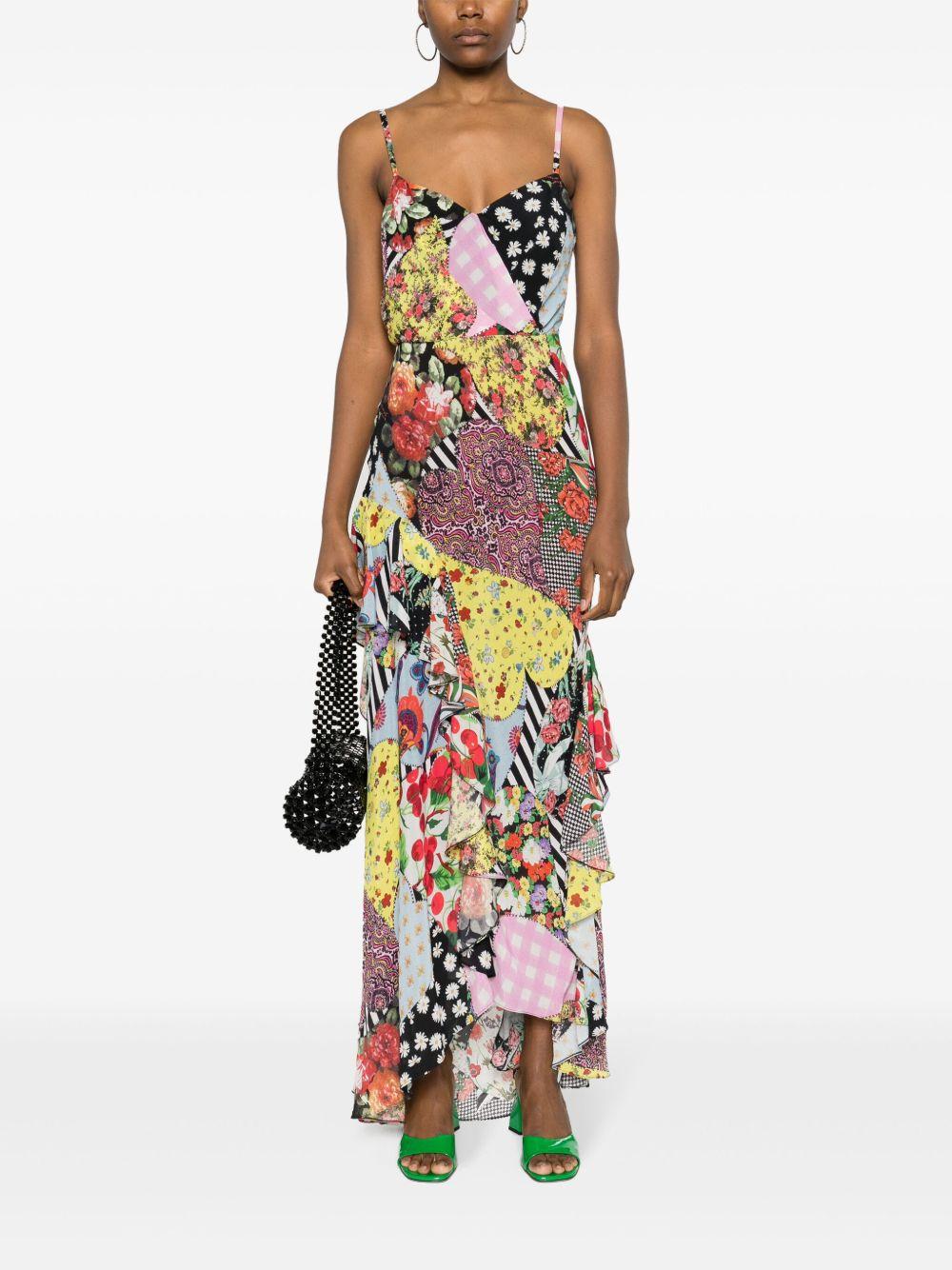 Abito multicolor patchwork print A04243777 1888 MOSCHINO JEANS