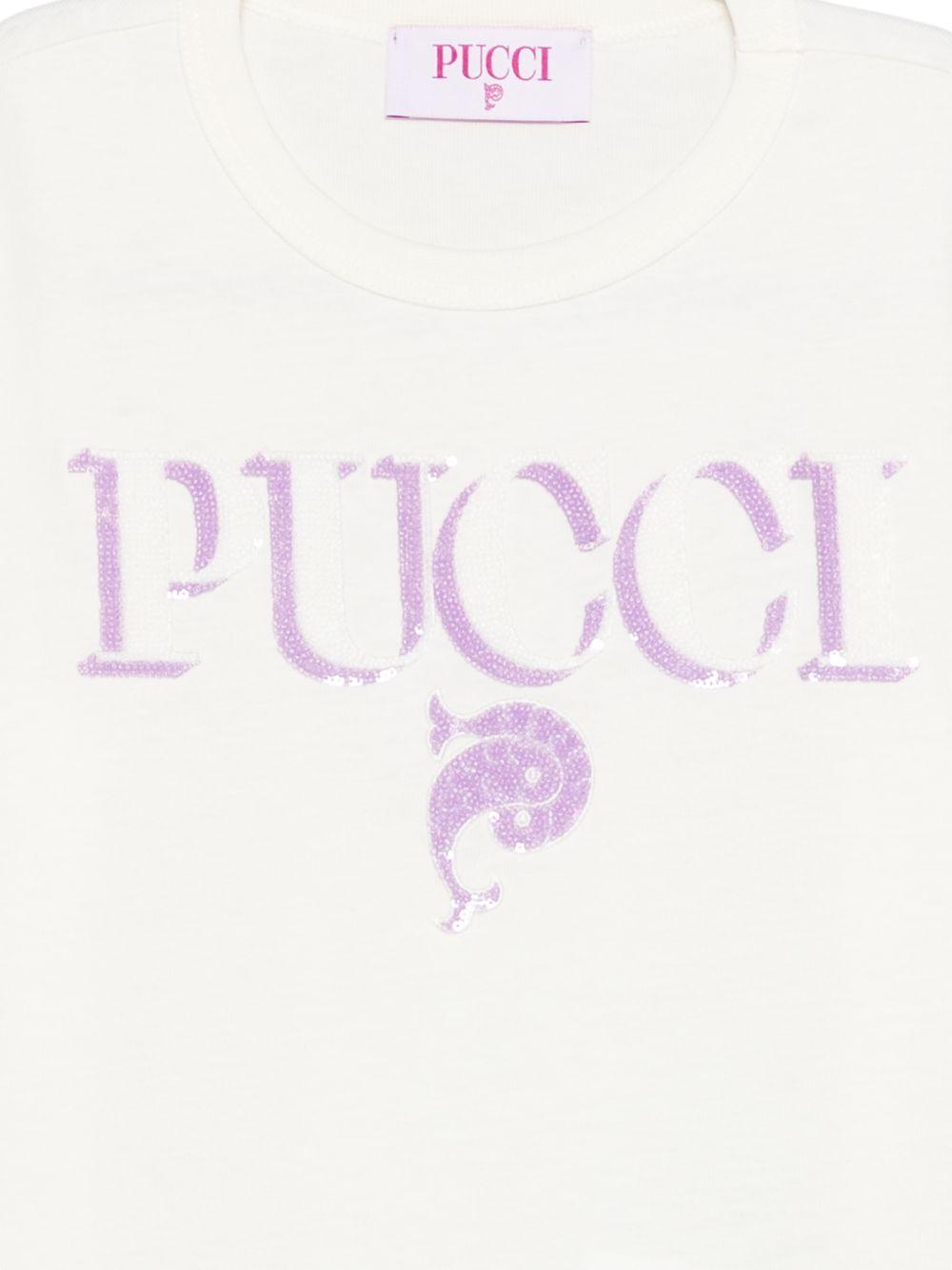 T-shirt con logo glitter PY8B71Z3672 102LI EMILIO PUCCI KIDS
