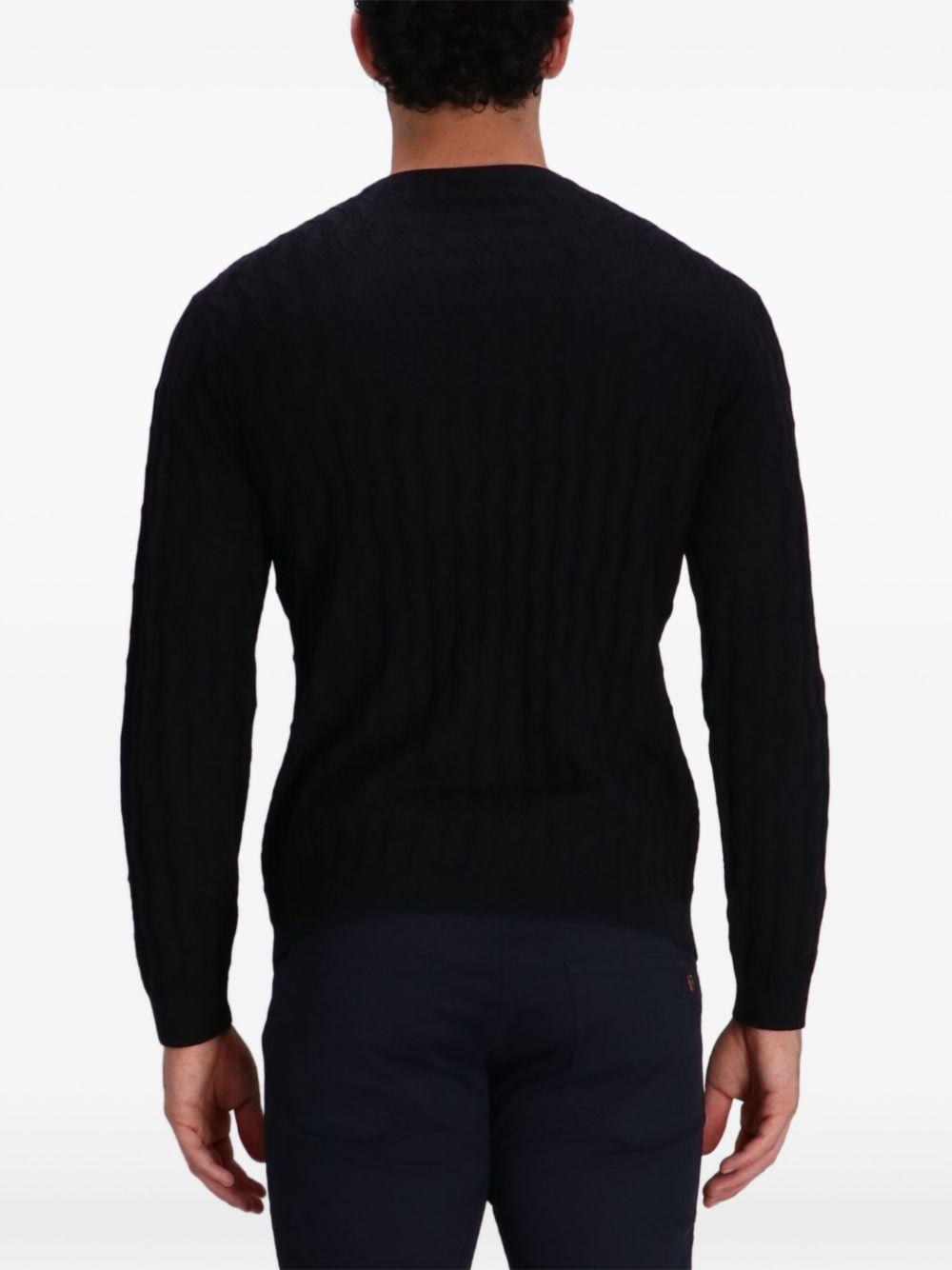 Maglione nero a trecce con girocollo e maniche lunghe EM003507AF14854 UB109 EMPORIO ARMANI