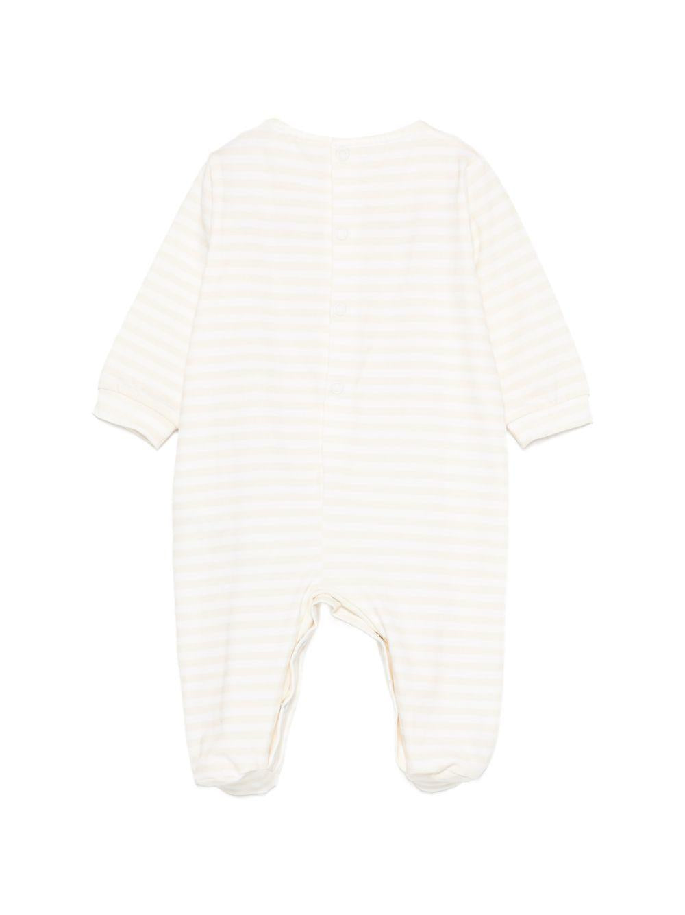 Tutina rigata con fiocco in cotone E26400 BEIGE NANAN KIDS