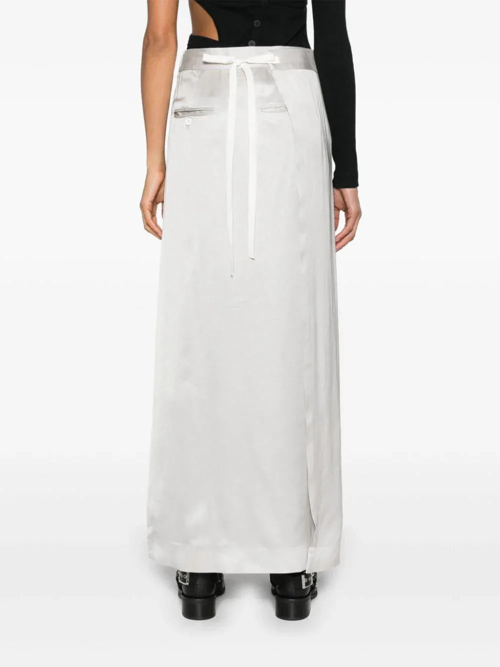 Gonna a portafoglio sartoriale argento - Preludio Moda