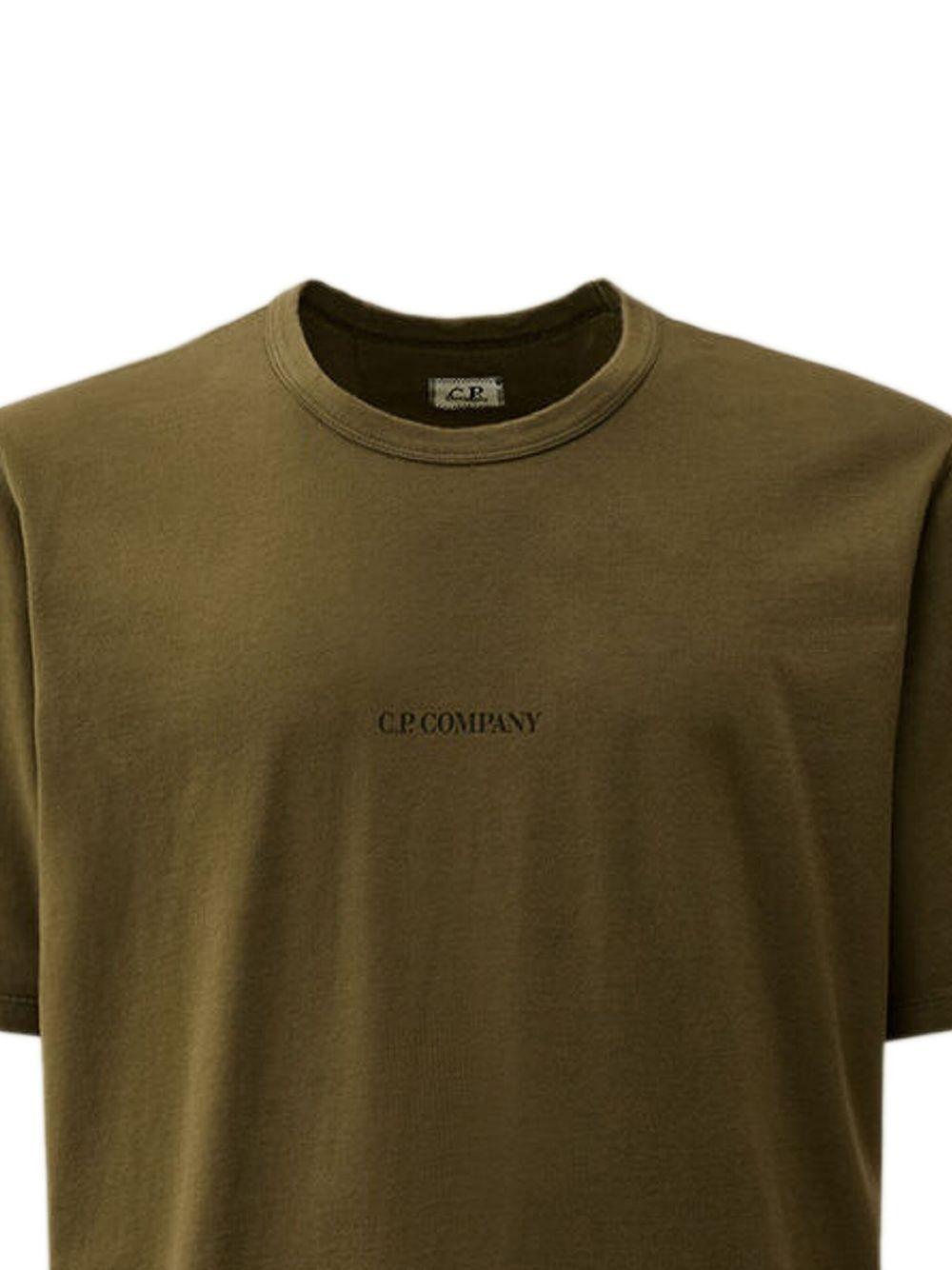 T-shirt verde logo petto