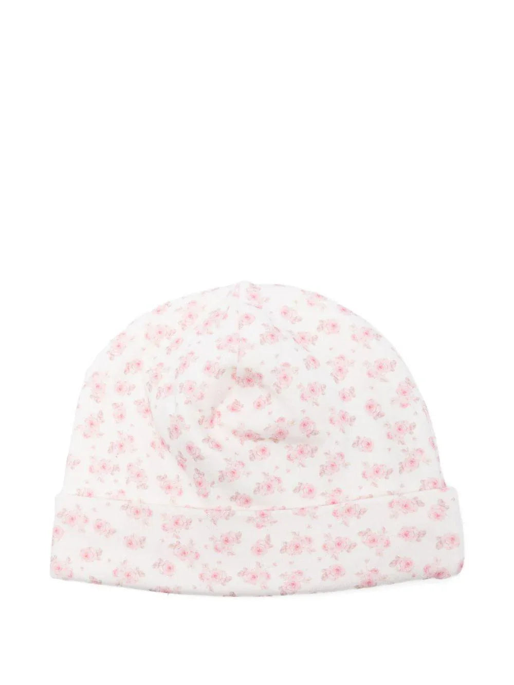 Berretto panna e rosa in cotone con stampa rose - Preludio Moda