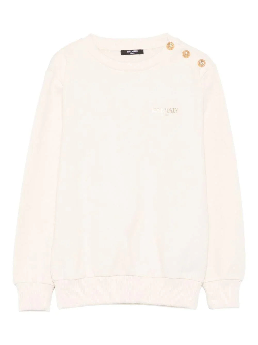 Felpa Beige con Bottoni e Logo - Preludio Moda