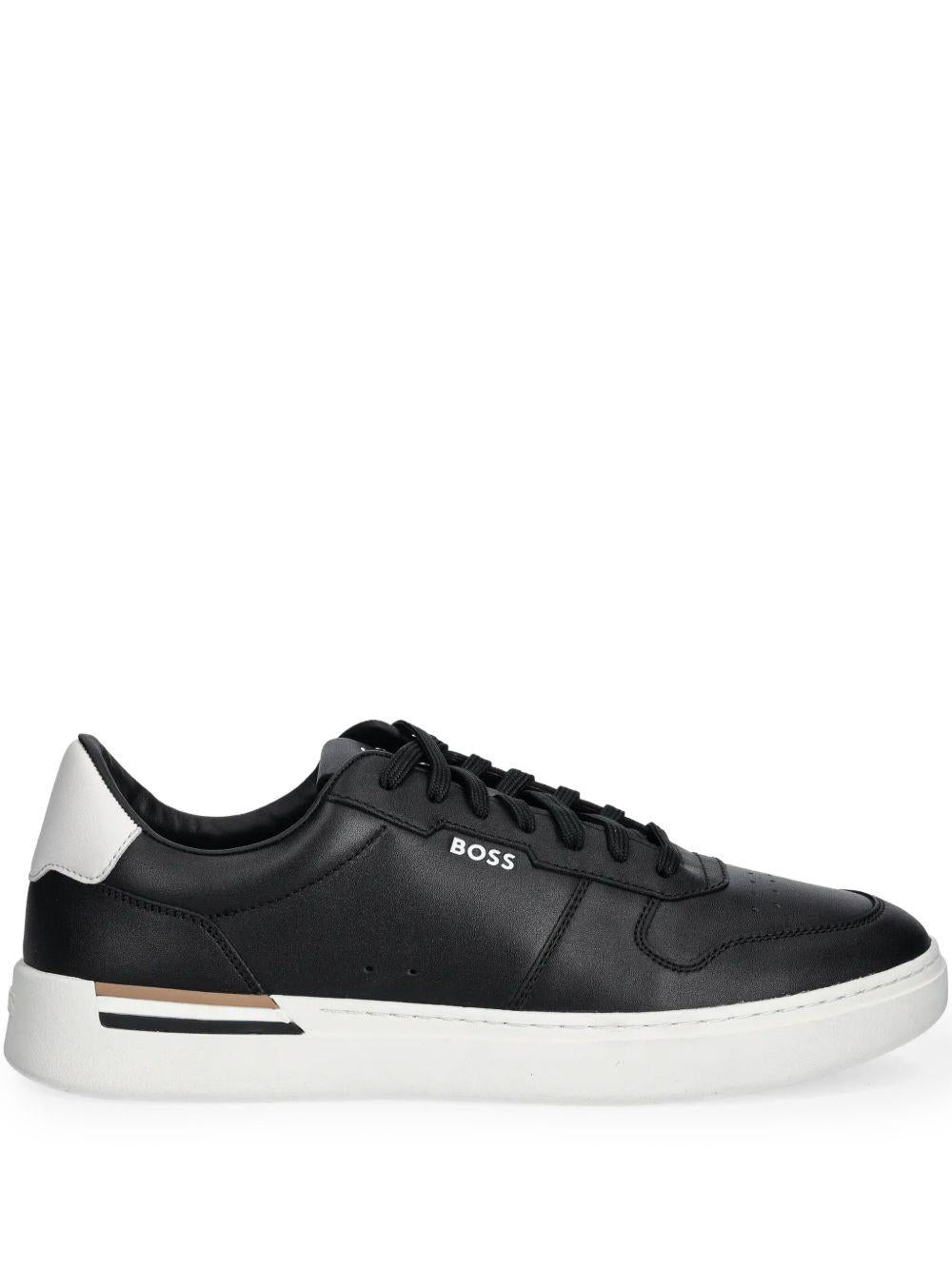 Sneakers Nere in Pelle con Logo Laterale 50542538 001 BOSS