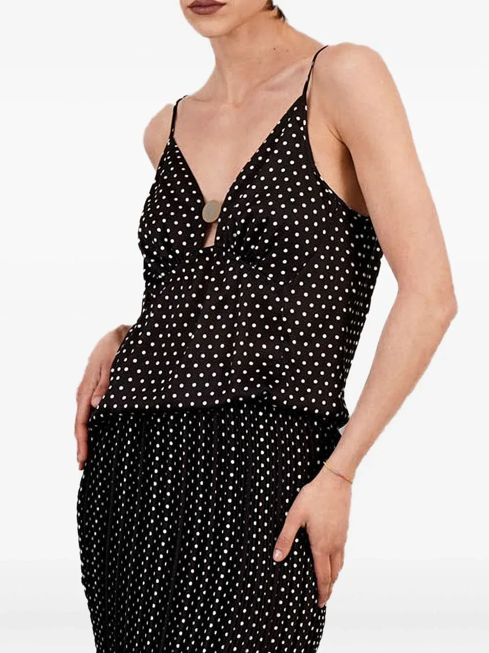 Top nero fantasia pois - Preludio Moda