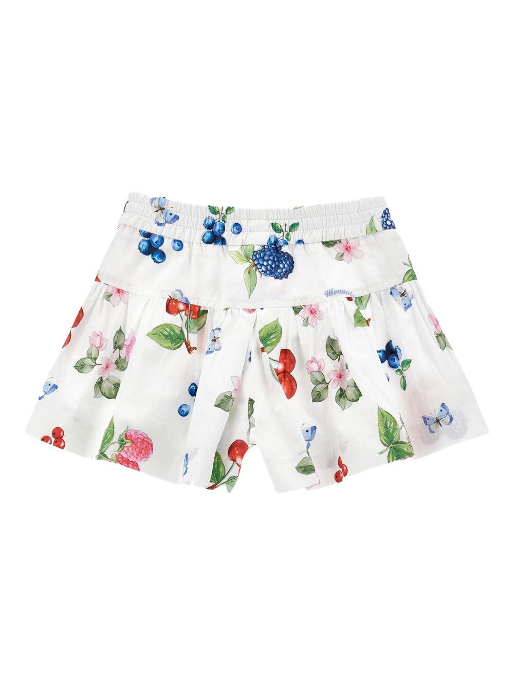 Short bianco con stampa frutta 11E4195673 0099 MONNALISA KIDS