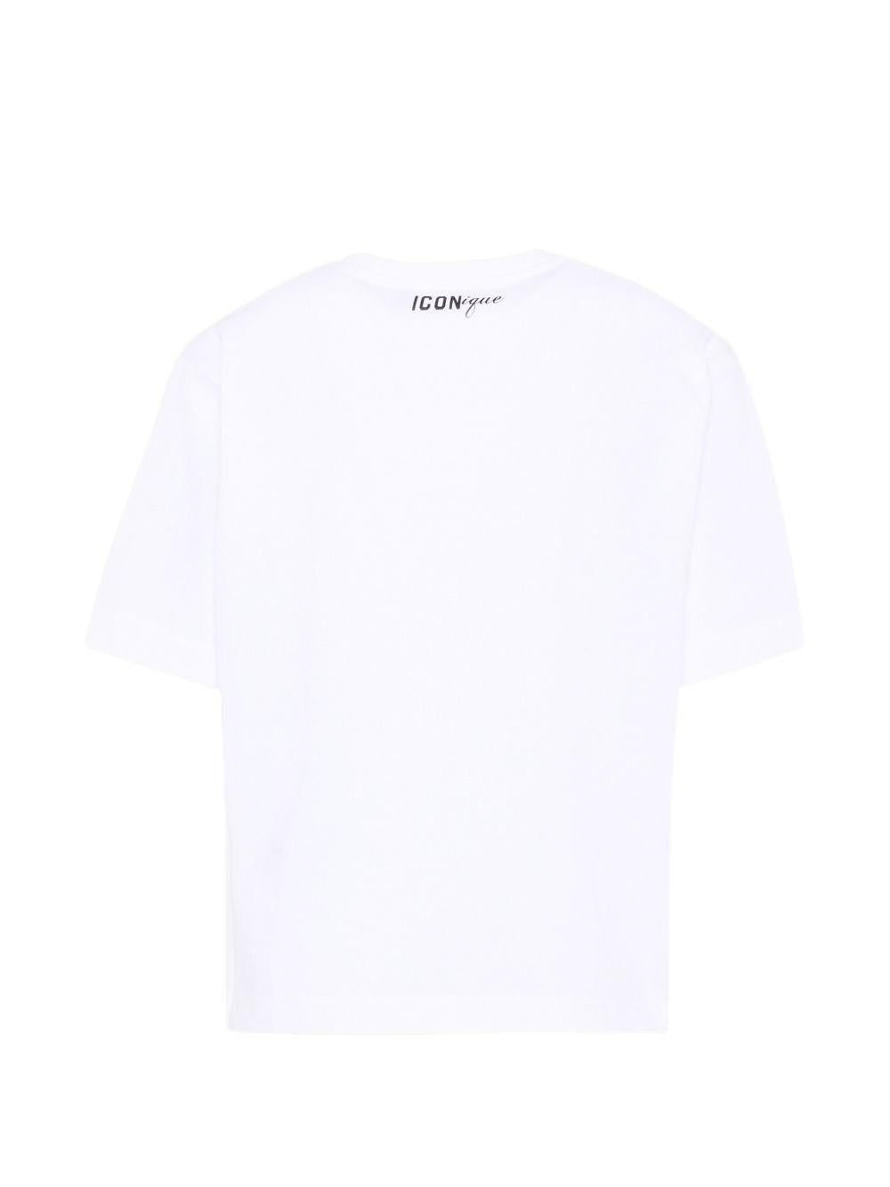 T-shirt in cotone con patch multicolor DQ3387D0AG7 DQ100 DSQUARED KIDS