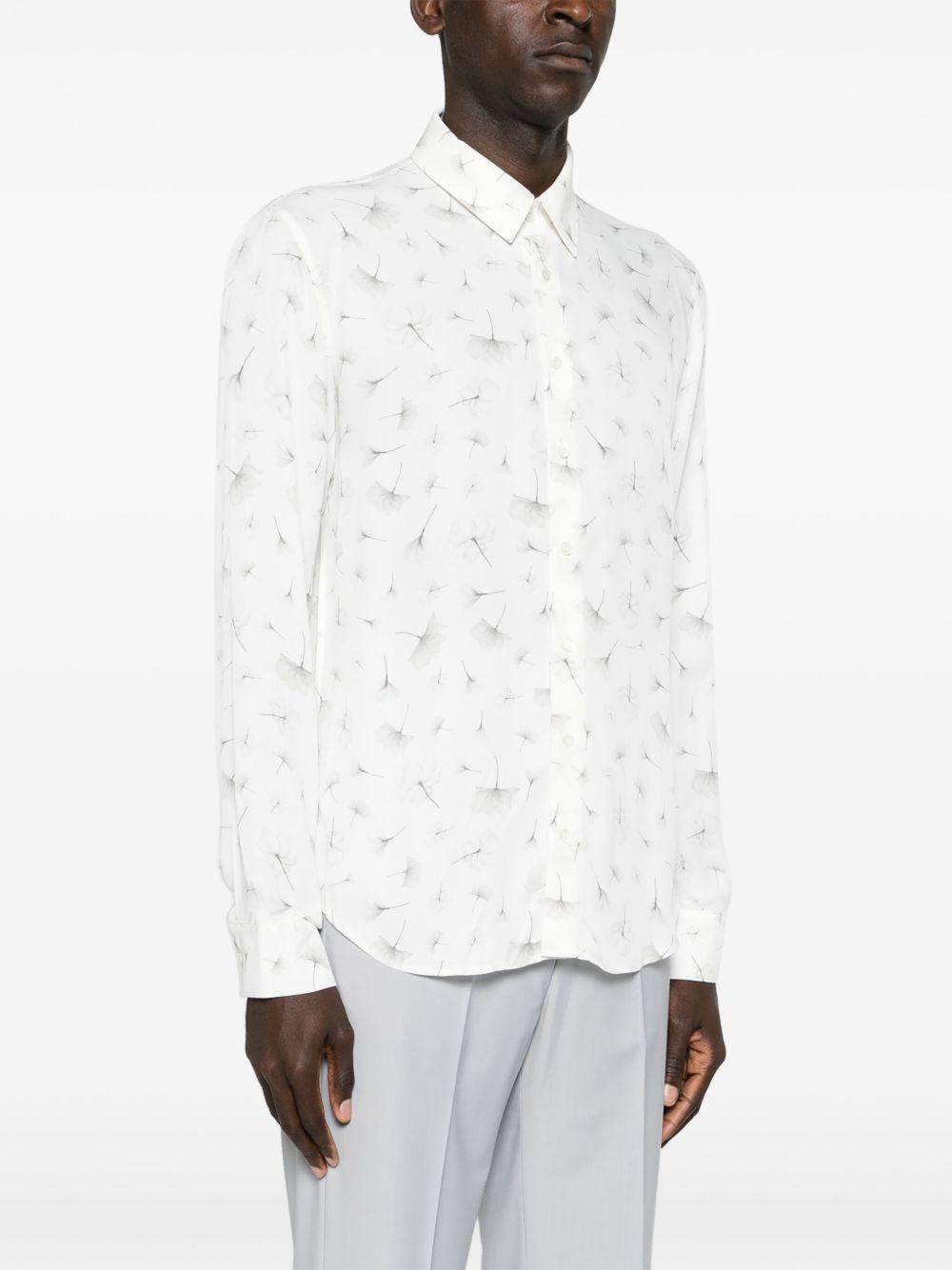 Camicia bianca stampa micro floreale