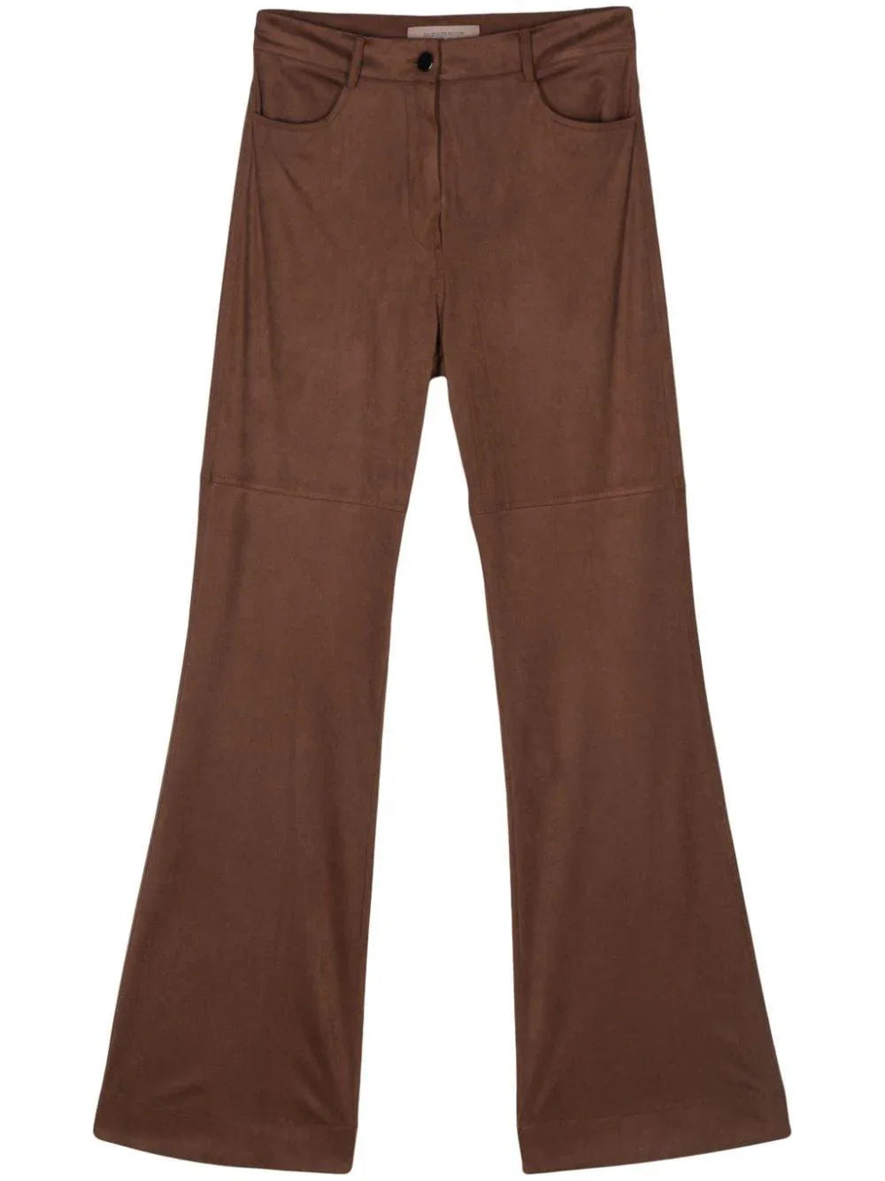 Pantalone marrone in pelle scamosciata - Preludio Moda