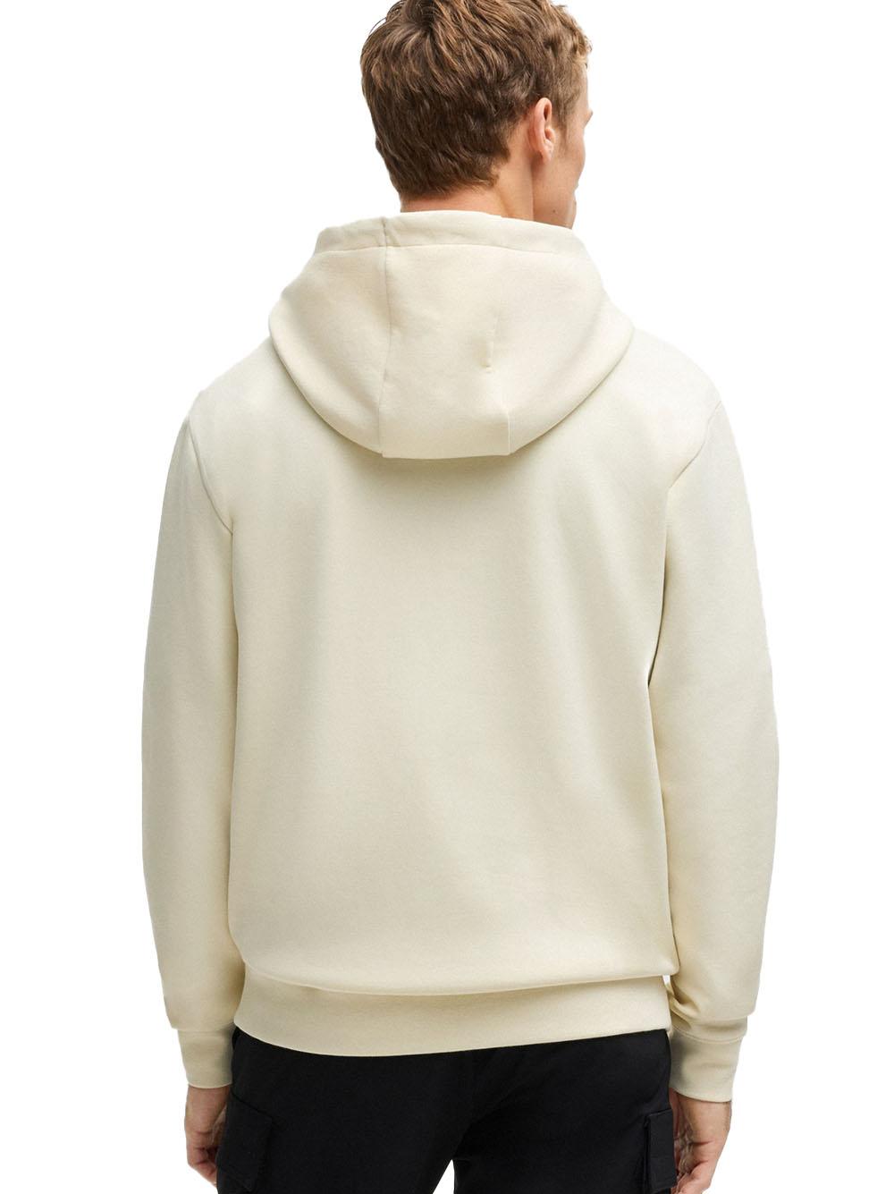 Felpa bianca con cappuccio elasticizzata BOSS x NFL con grafica color oro