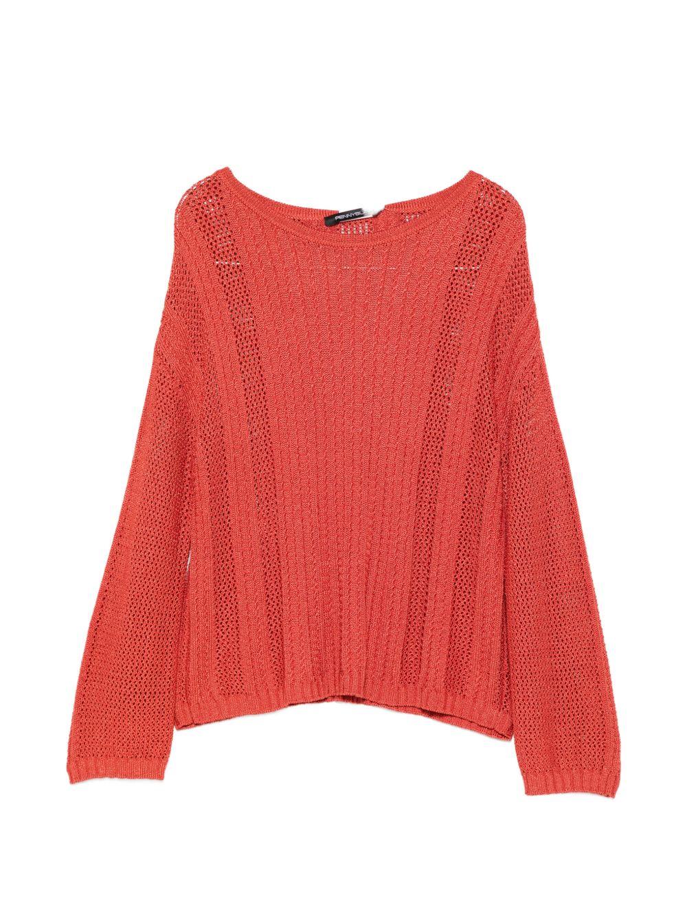 Pullover in viscosa a trama aperta 2611361253200 003 PENNY BLACK