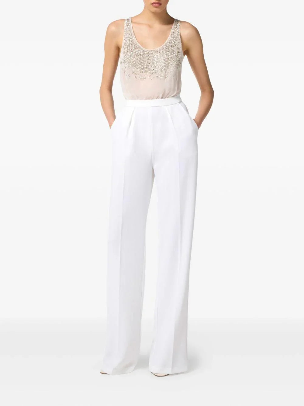 Tuta Intera Smanicata con Decorazione in Cristalli - Preludio Moda