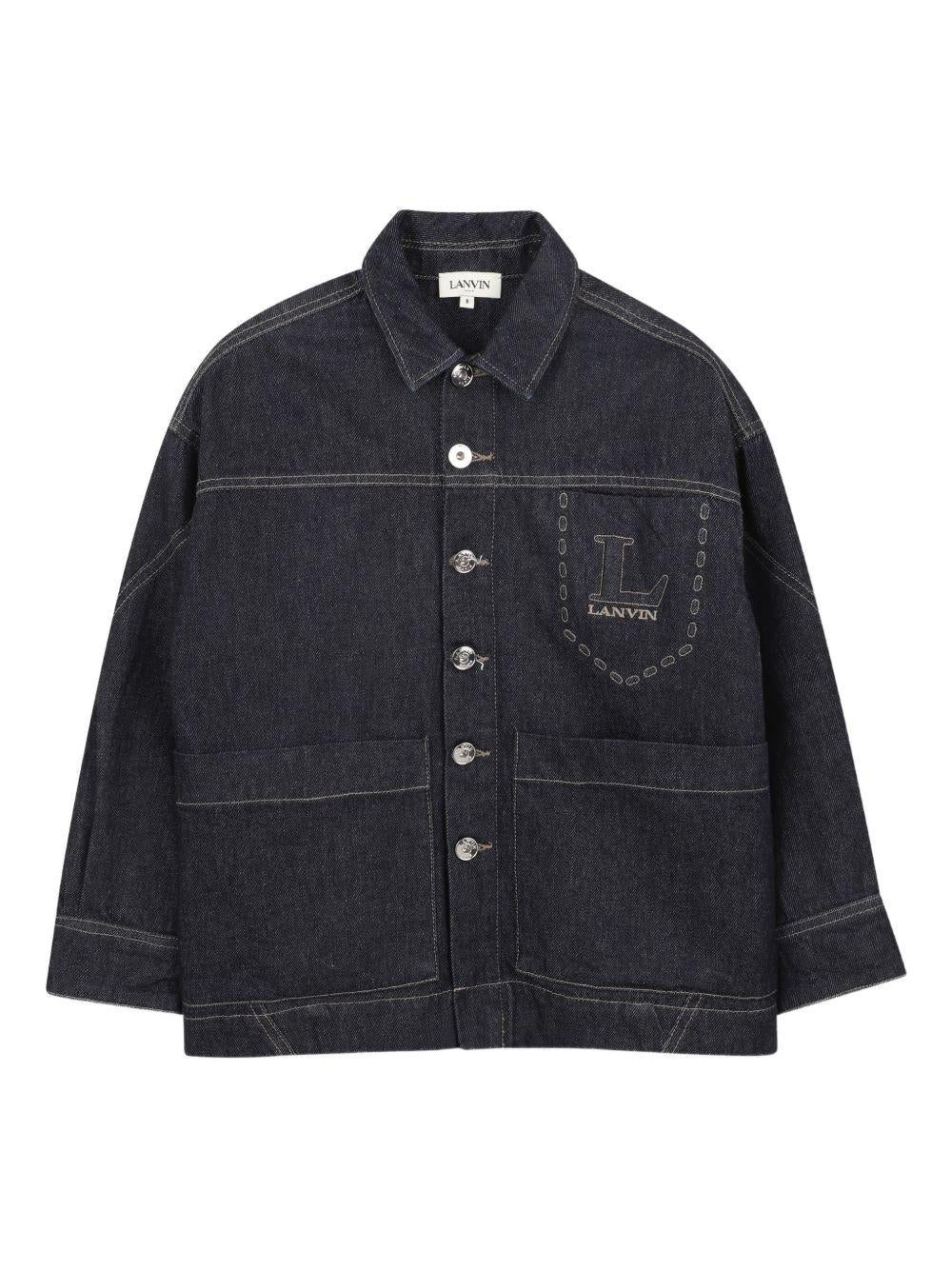 Giacca denim con ricamo N30379 Z28 LANVIN KIDS