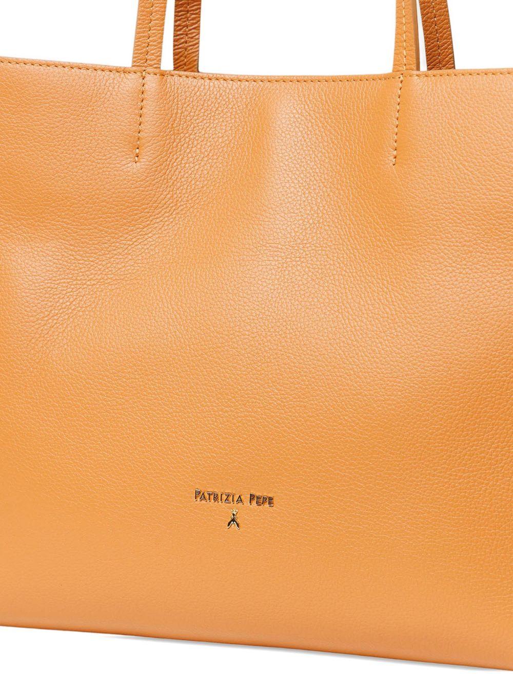 Borsa shopping in pelle martellata cuoio