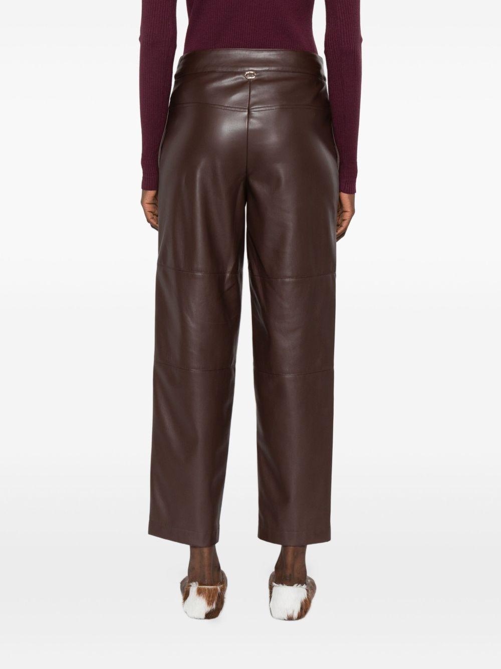 Pantaloni Donna Marrone Effetto Pelle a Inserti 252TP2091 00203 TWINSET