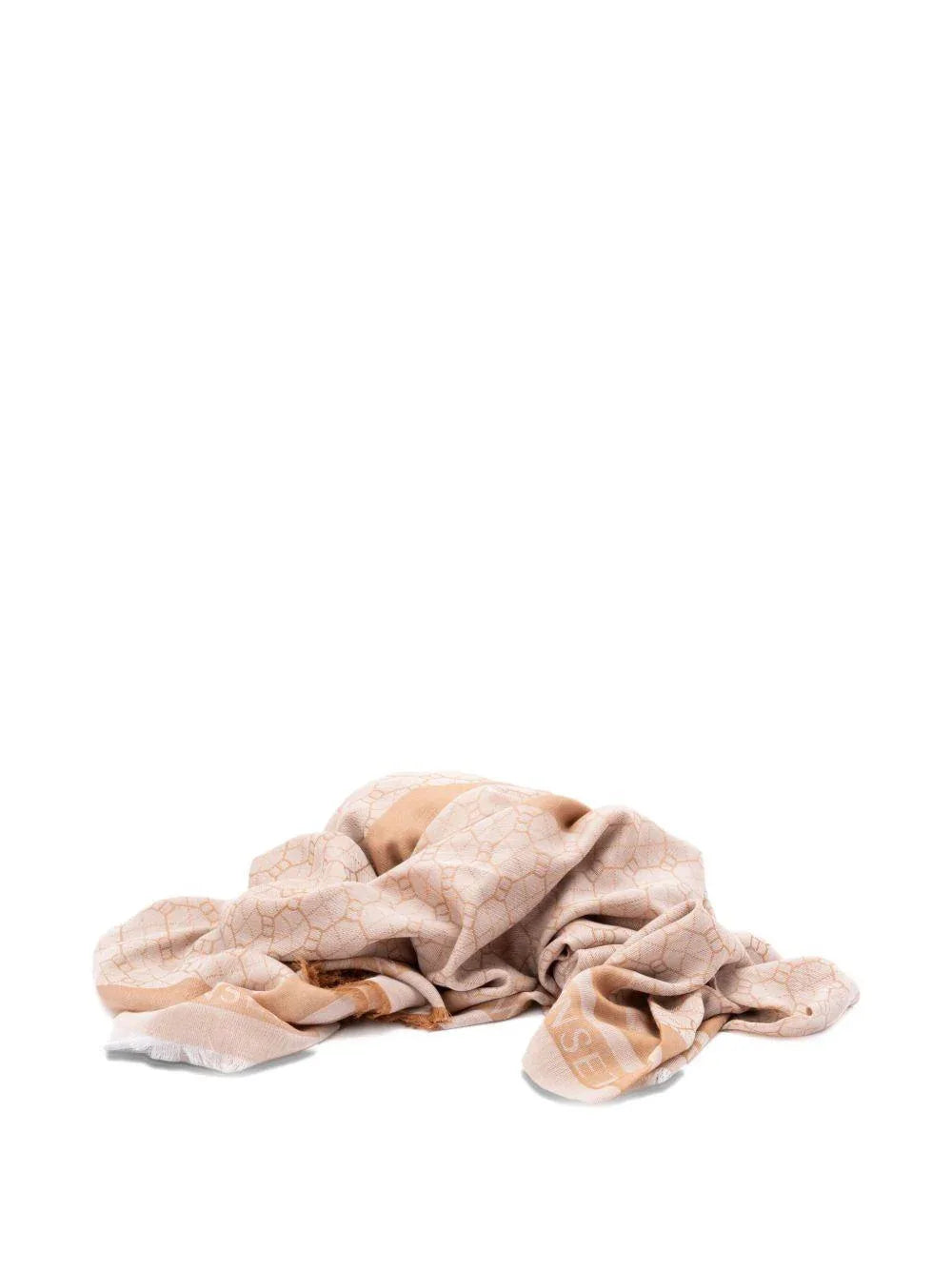 Sciarpa Beige con Logo e Motivo Geometrico - Preludio Moda