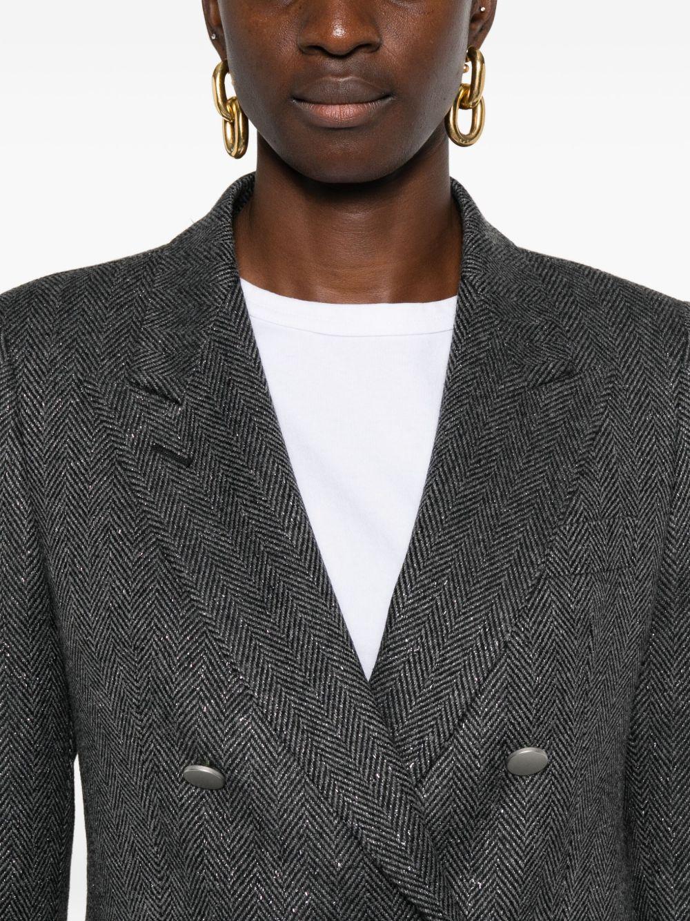 Blazer nero doppiopetto a spina di pesce JPARIGI10B340330 EN951 TAGLIATORE