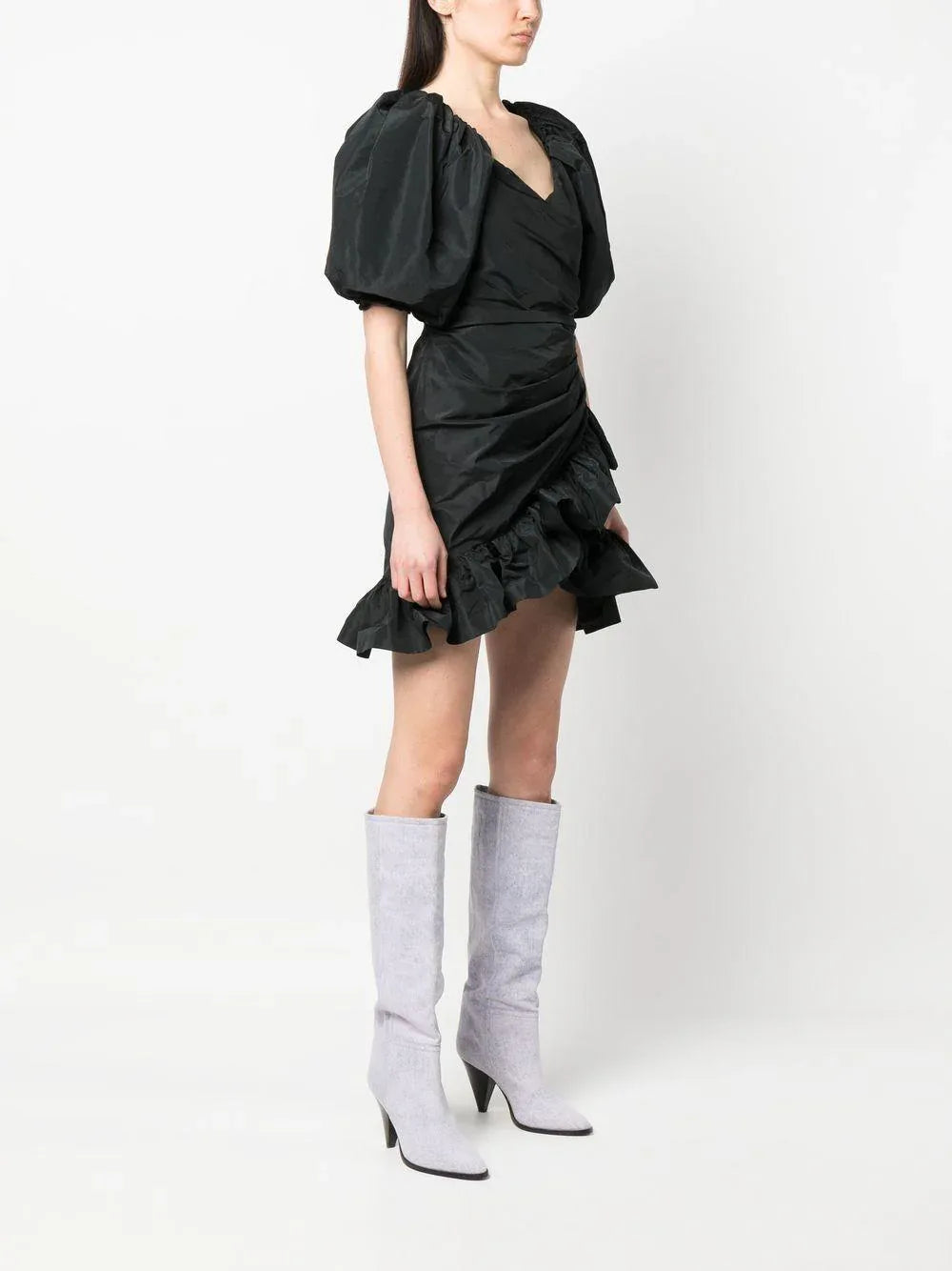 Abito nero con ruches - Preludio Moda