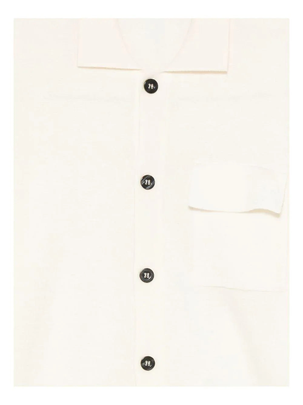 Cardigan bianco in lana merino con collo a V e chiusura a bottone - Preludio Moda