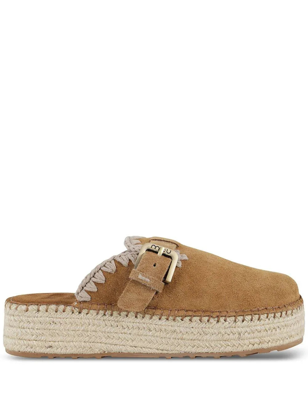 Jute clog plain suede cognac - Preludio Moda