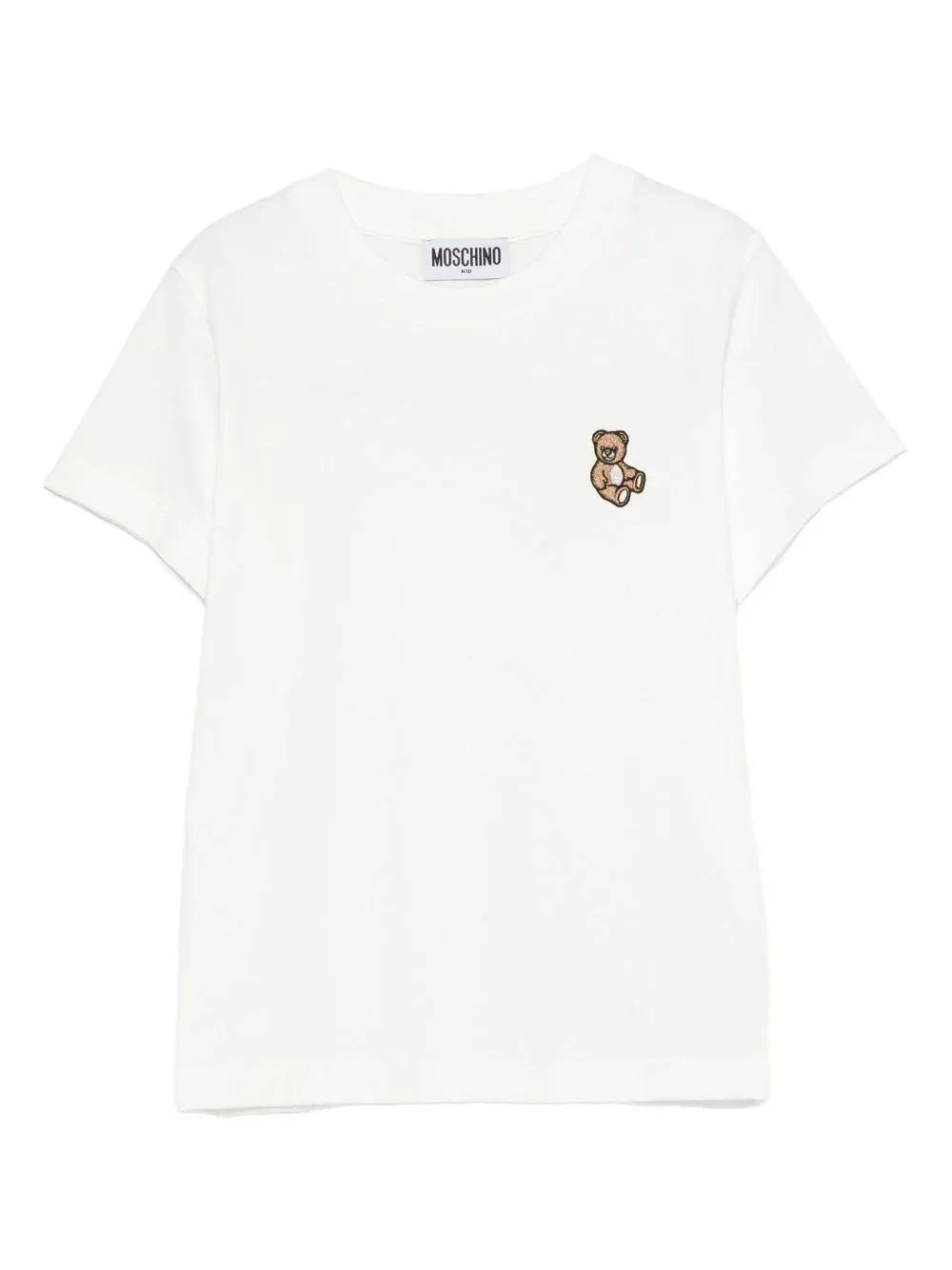 T-shirt Bianca con Ricamo Orsetto - Preludio Moda
