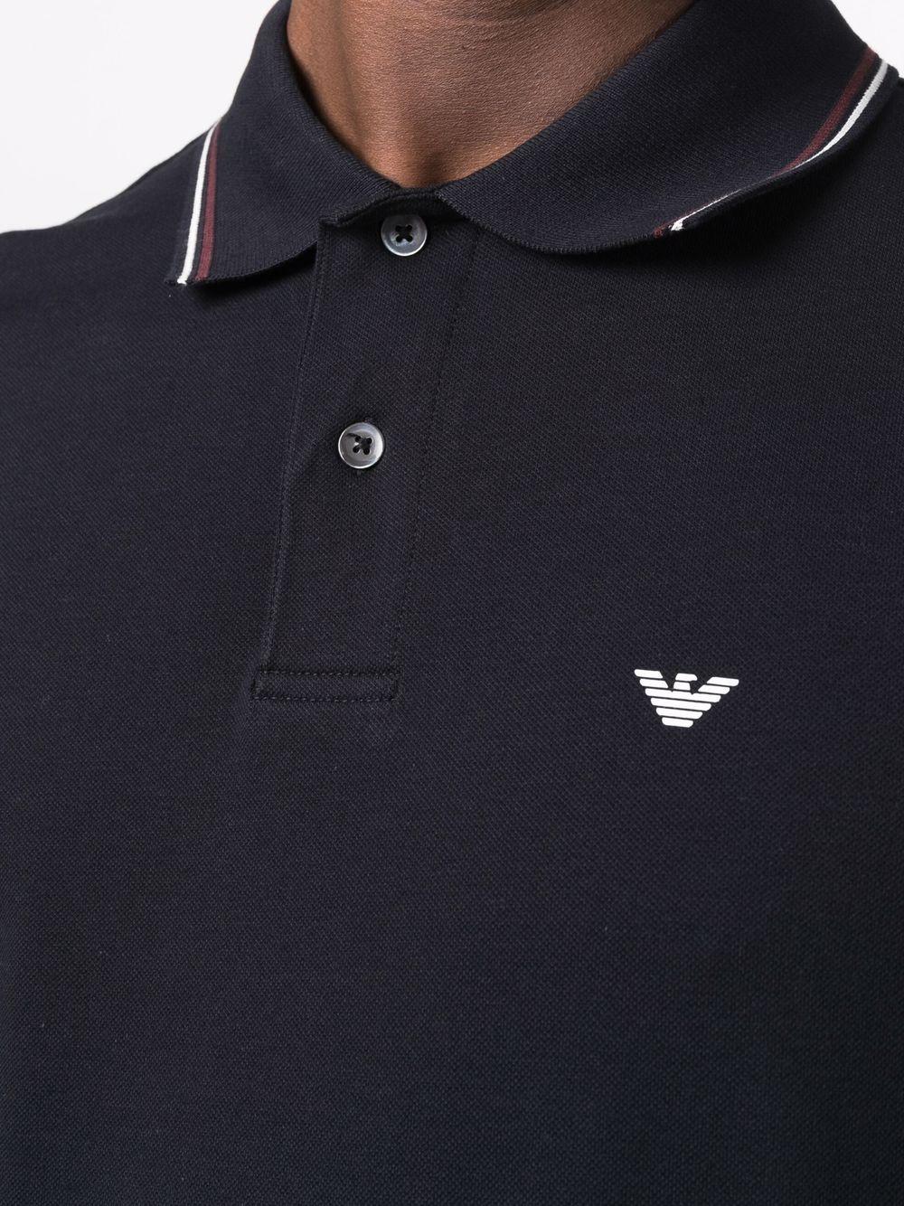Polo blu con profili a righe 8N1FB41JPTZ 0920 EMPORIO ARMANI