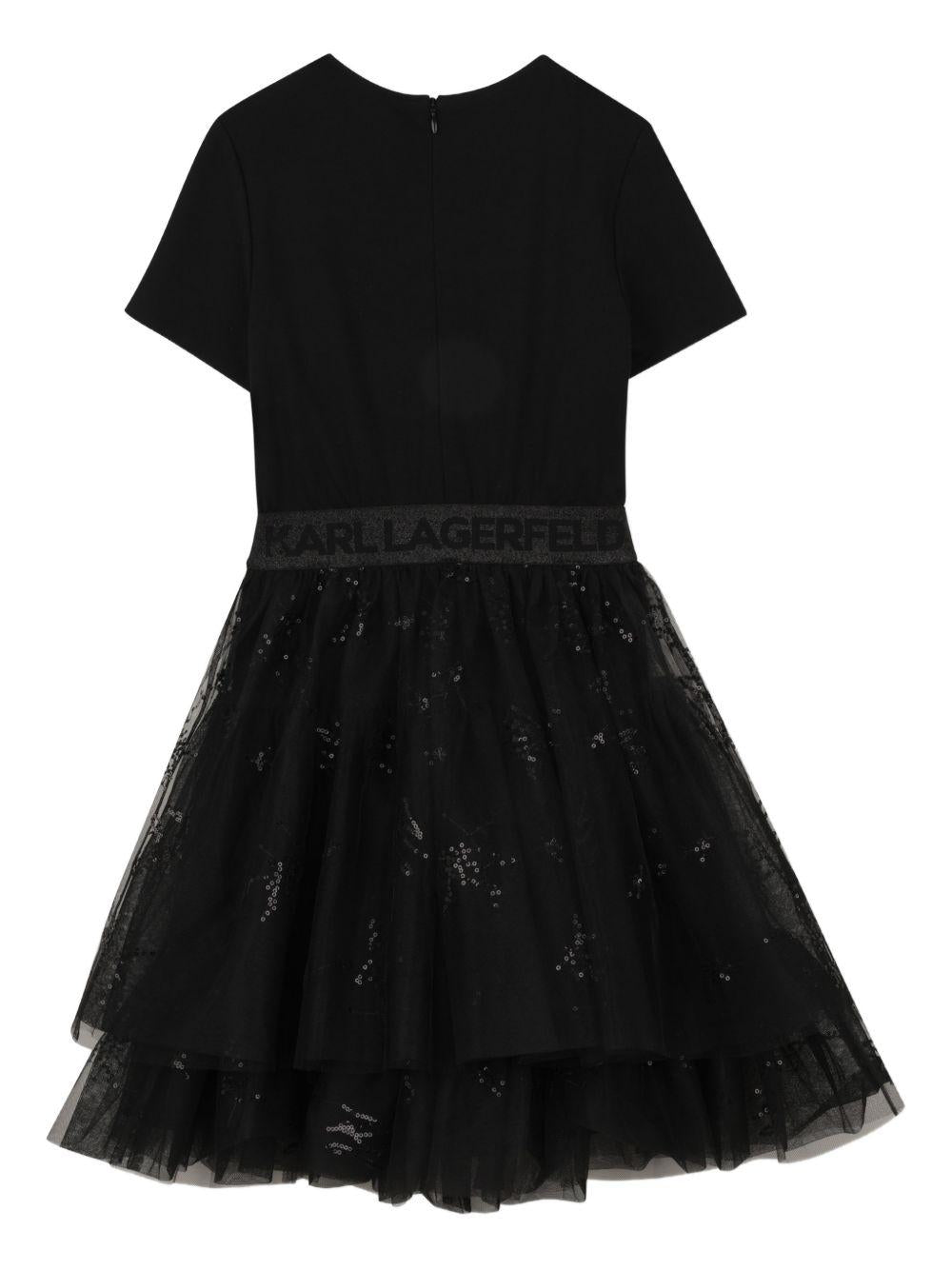 Abito con giacchina e gonna in tulle con paillettes Z31142 09B KARL LAGERFELD KIDS