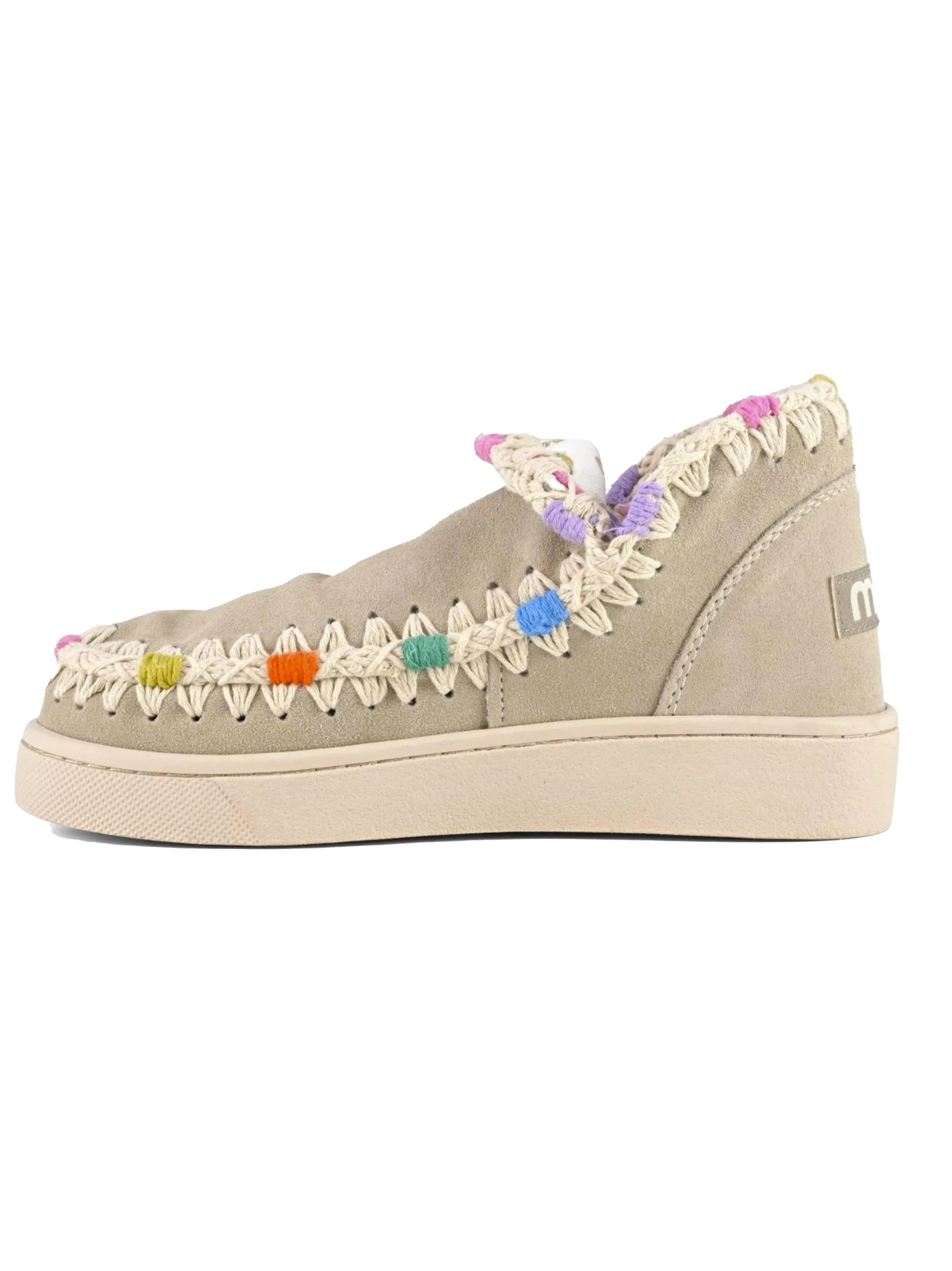Summer eskimo sneaker overstitching beige - Preludio Moda