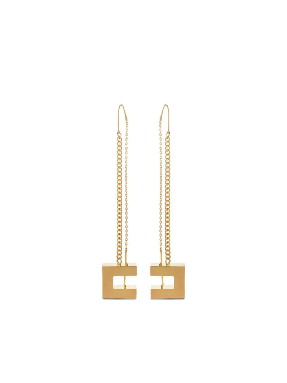 Orecchini Oro con Pendente e Dettaglio a Catena - Preludio Moda