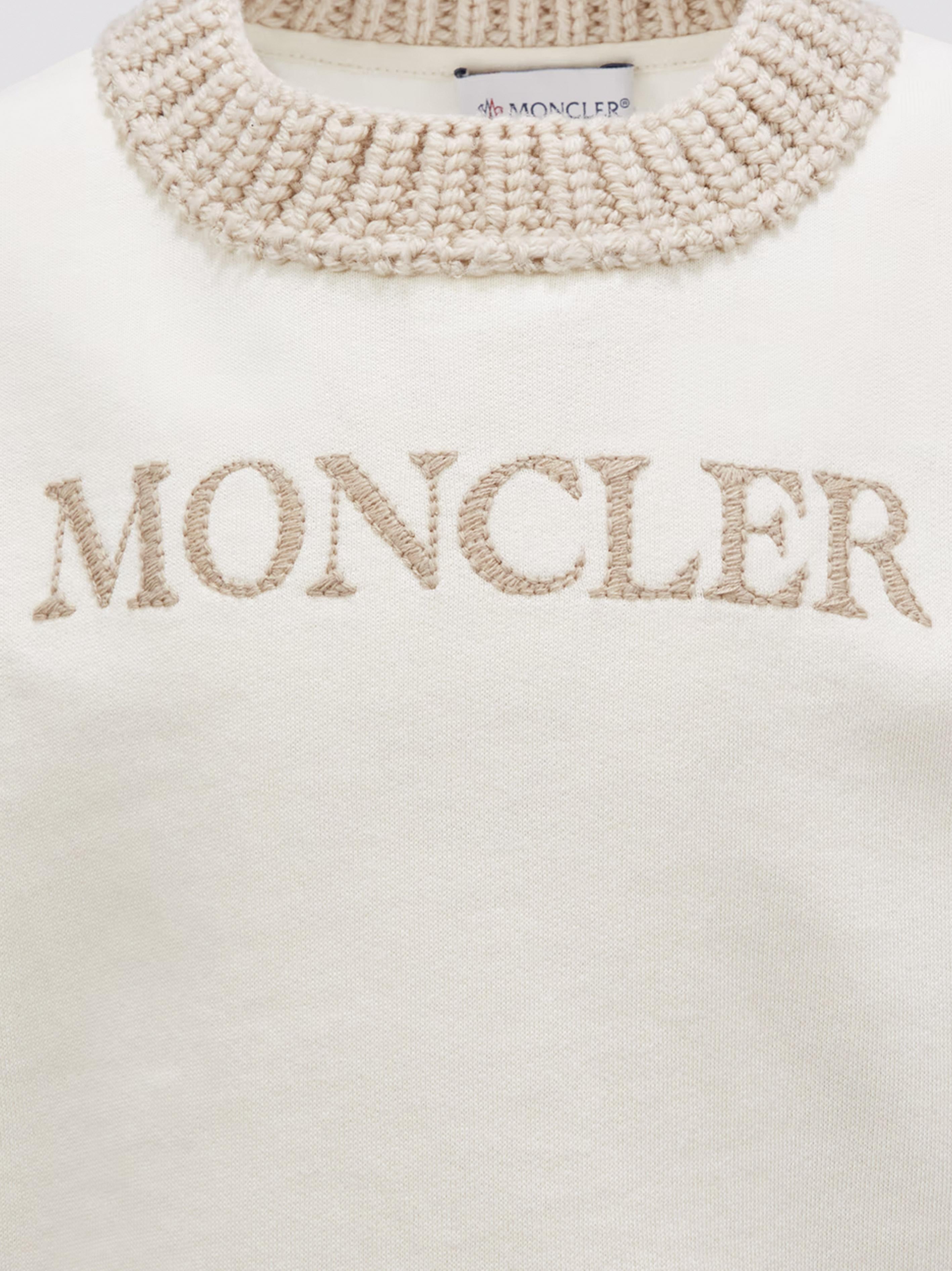 Completo sportivo profili in maglia panna (2pz) 9548M00002899PS 050 MONCLER KIDS