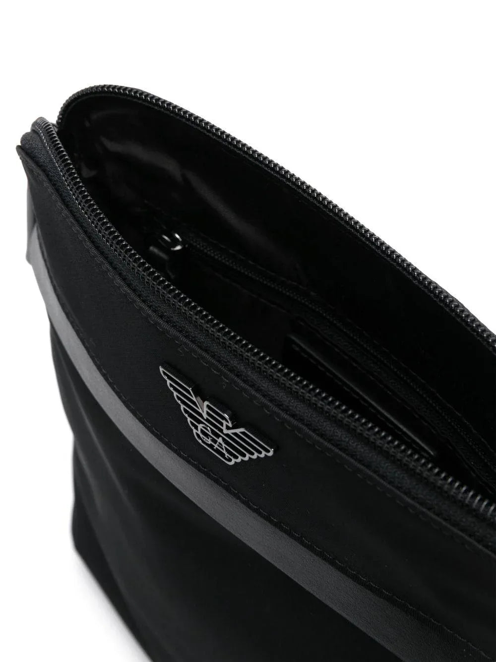 Tracolla nera con logo e chiusura a zip - Preludio Moda