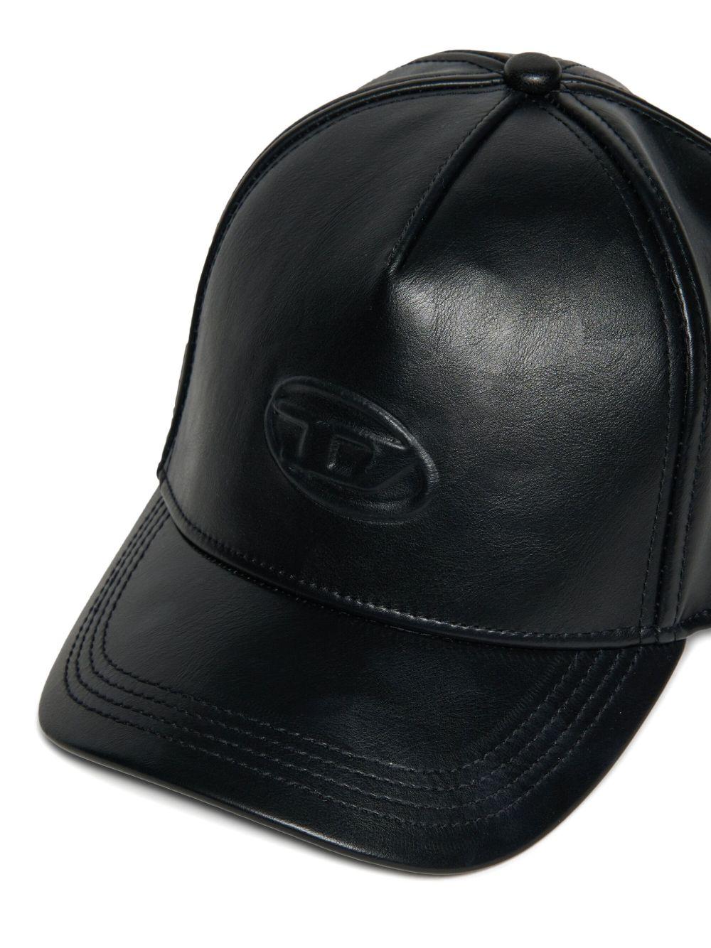 Cappello in Pelle Sintetica con Logo Goffrato J02520KXBQ5 K900 DIESEL KIDS