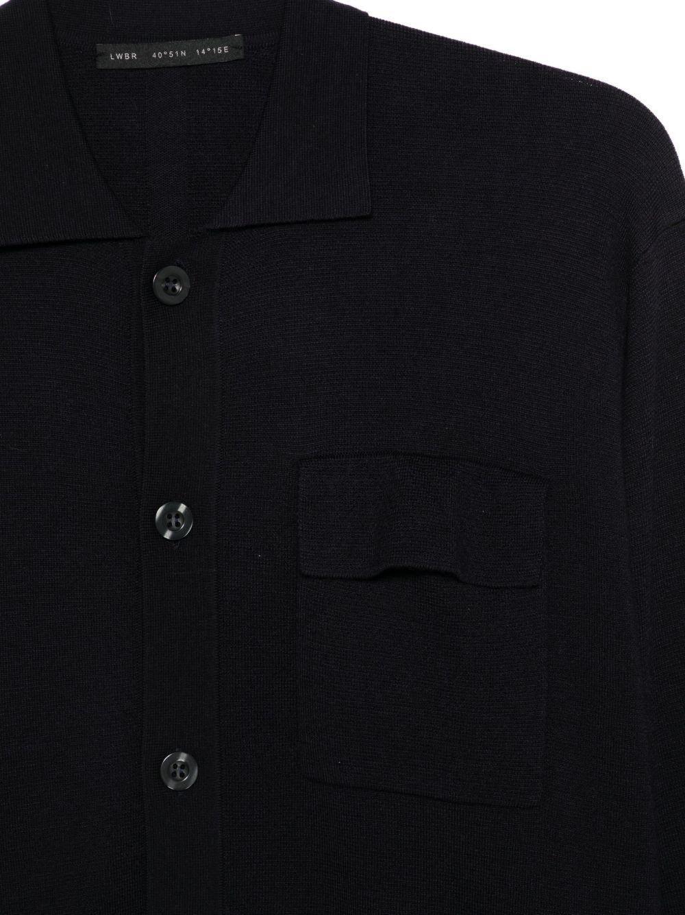 Cardigan blu con colletto stile polo e chiusura a bottoni - Preludio Moda