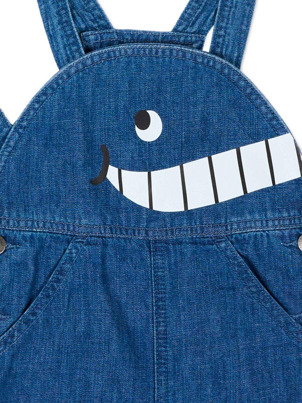 Salopette corta in denim con dettagli balena TYA522Z0522 606 STELLA MCCARTNEY KIDS