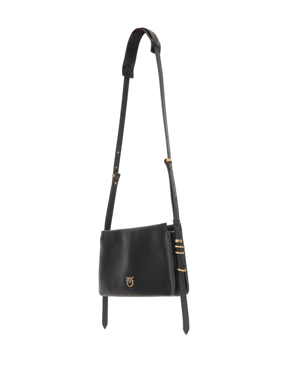 Borsa a tracolla in pelle con anelli metallici 105883A0QO Z99Q PINKO