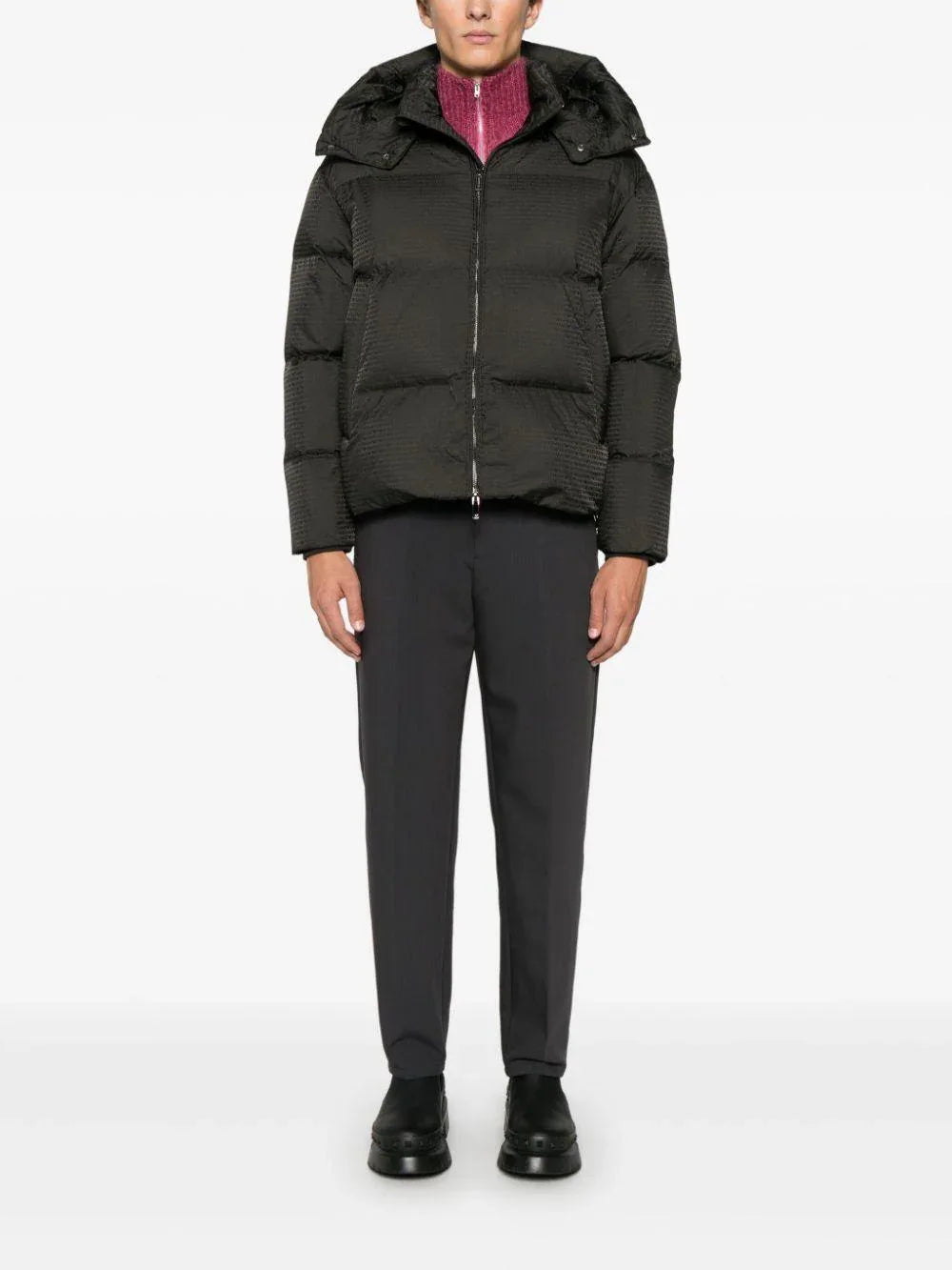 Giubbino verde militare logo all-over - Preludio Moda