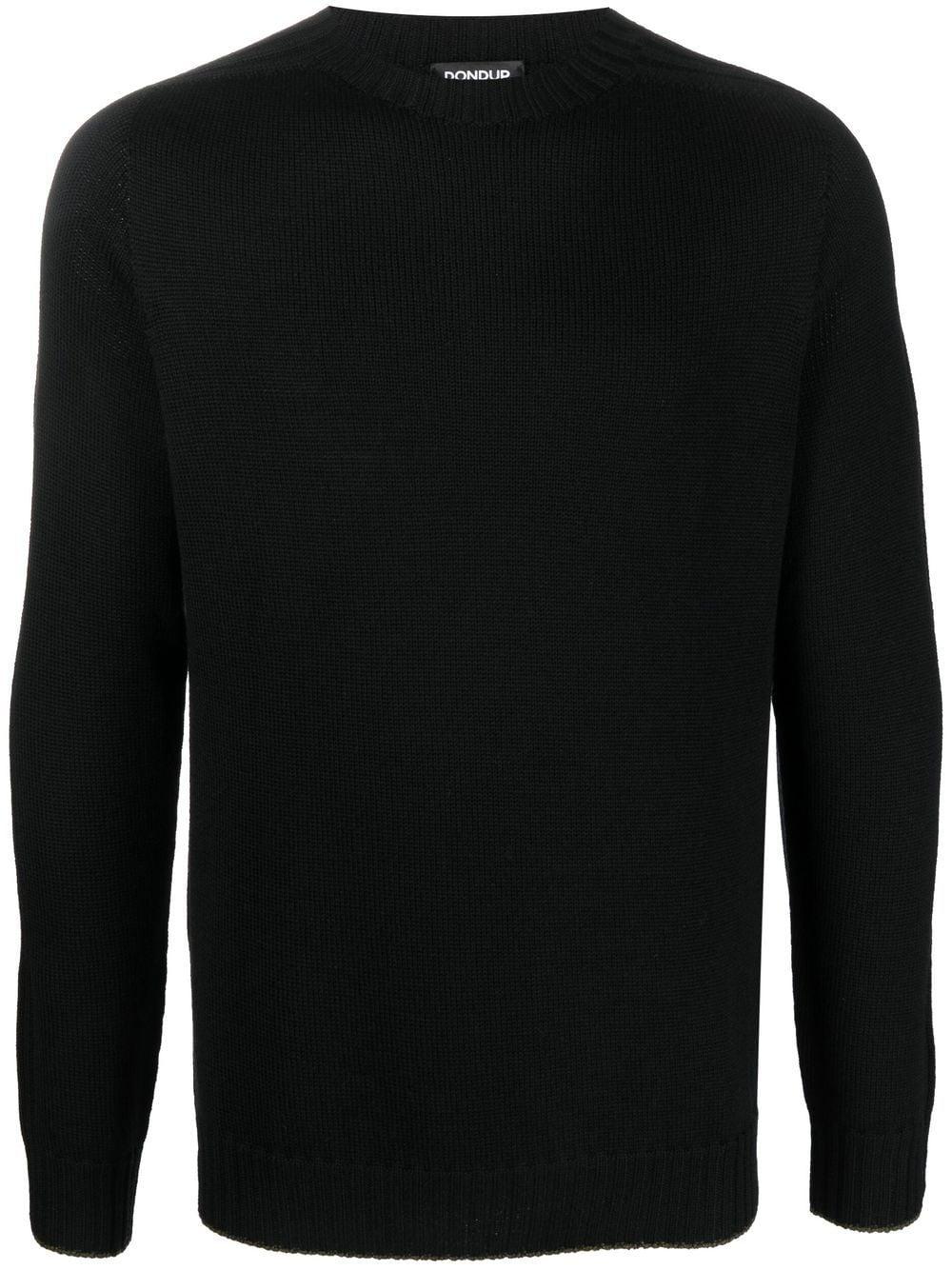 Maglione nero mini placchetta retro UT166M00856002 999 DONDUP