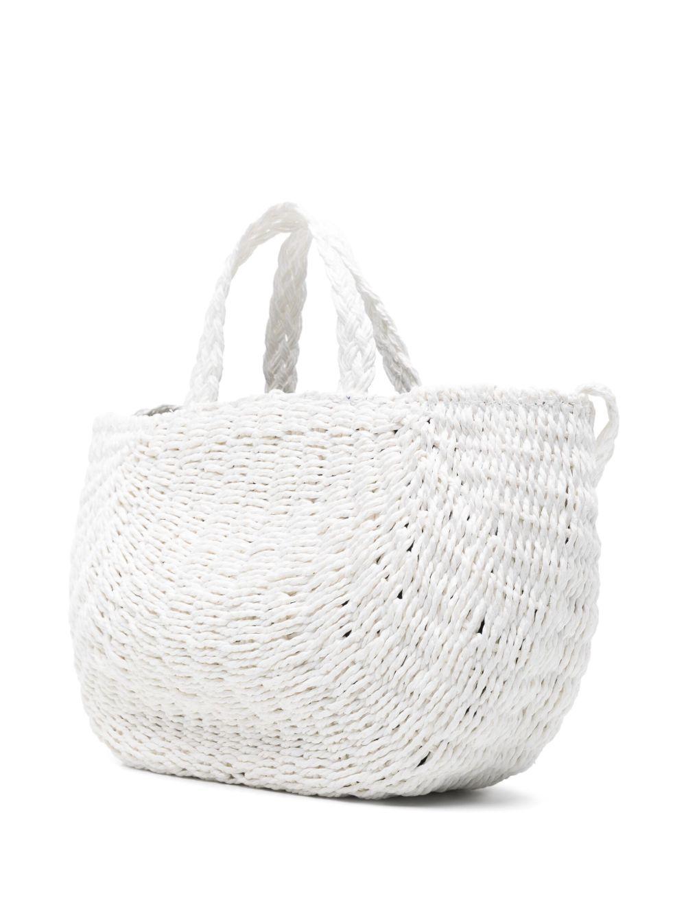 Borsa in paglia con cuori in contrasto