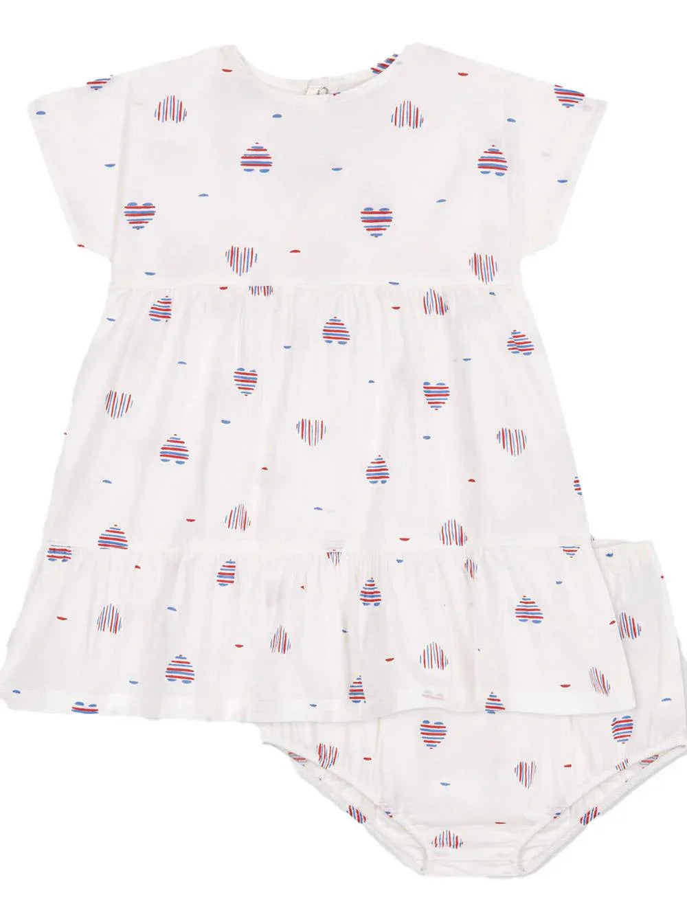 Completo bianco con cuori all-over (2pz) - Preludio Moda