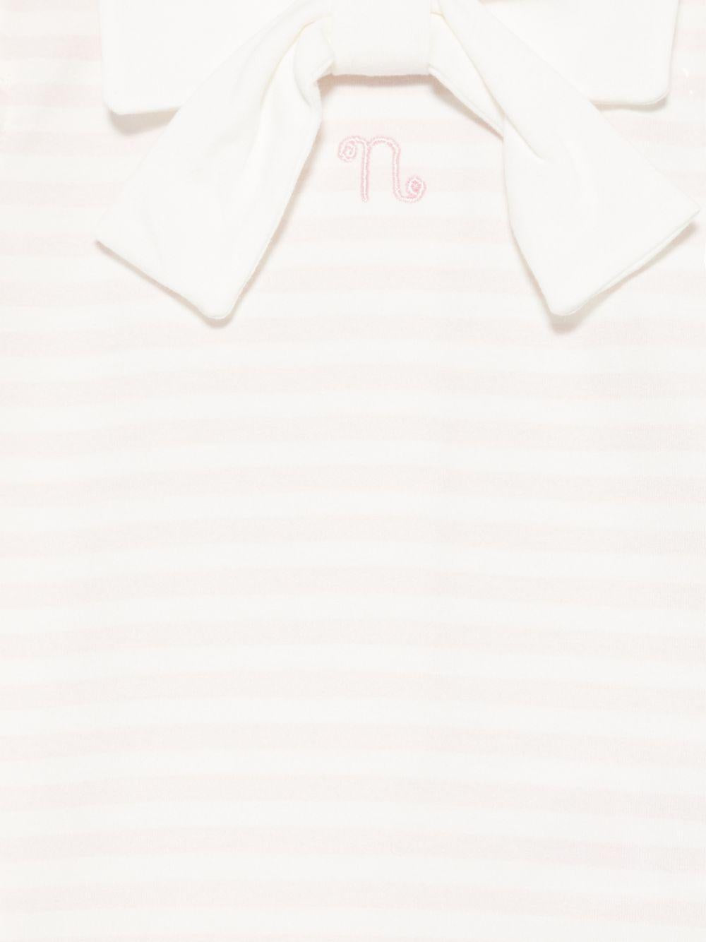 Tutina a righe in cotone con fiocco E26403 ROSA NANAN KIDS