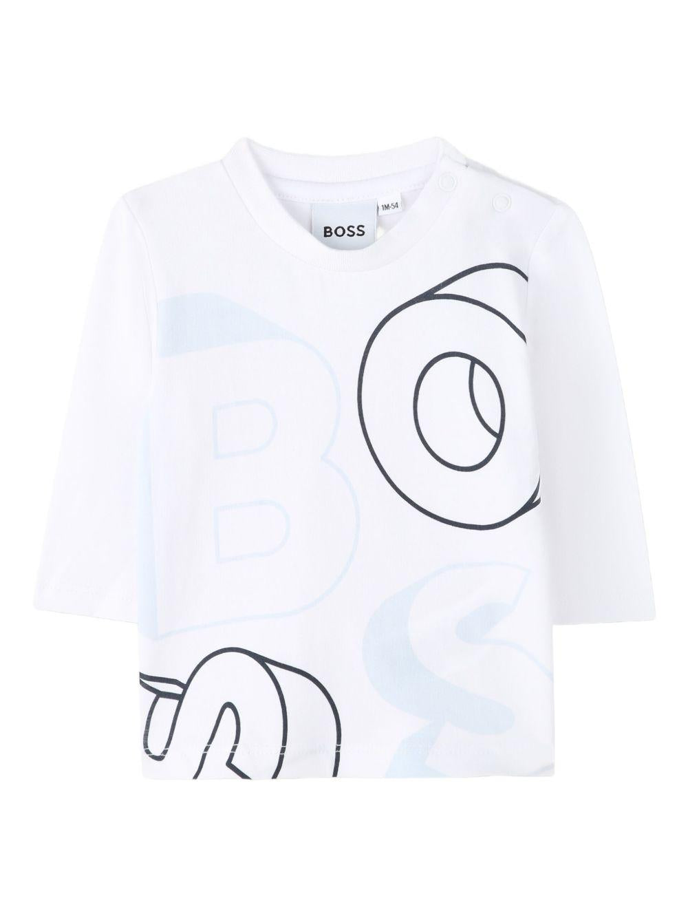 Tuta con Cappuccio e Logo a Contrasto J52527 849 BOSS KIDS