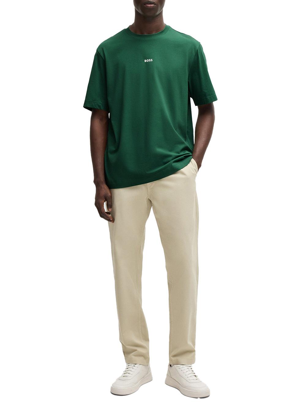T-shirt verde mini logo petto