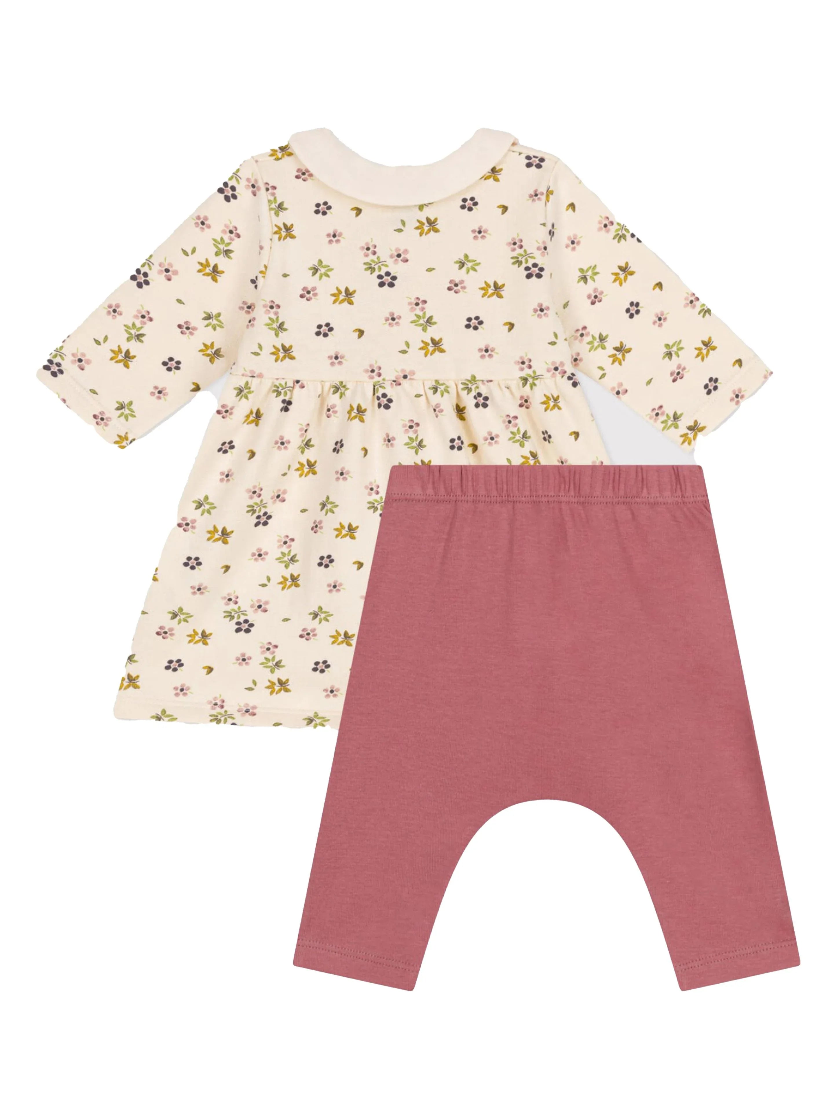 Set floreale rosa neonata (2pz) - Preludio Moda