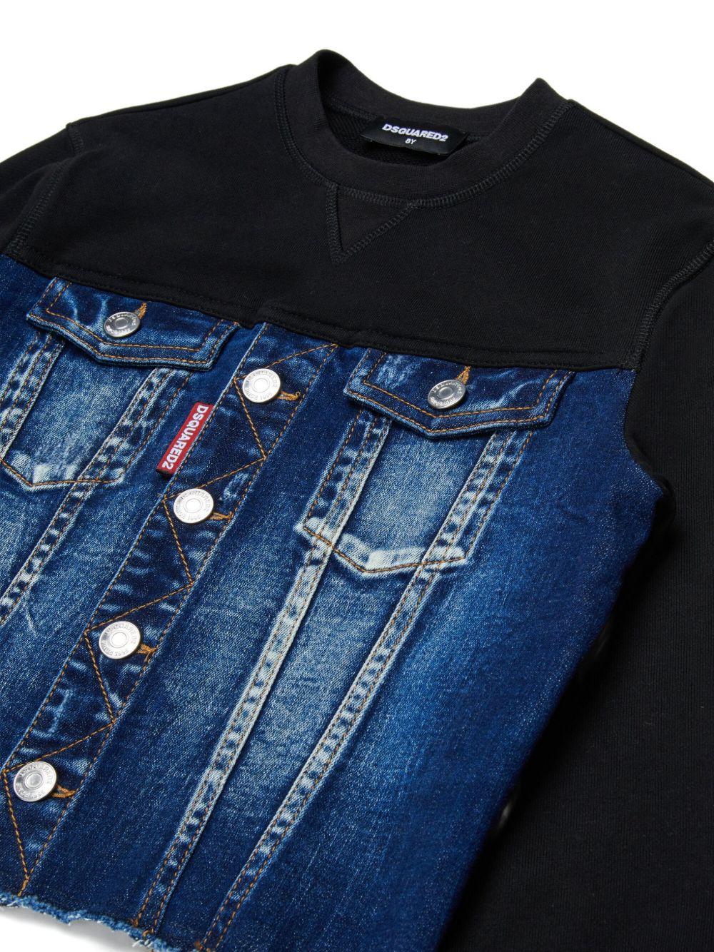 Felpa in Jersey con Tasche DQ3007D0AEZ DQ01 DSQUARED KIDS