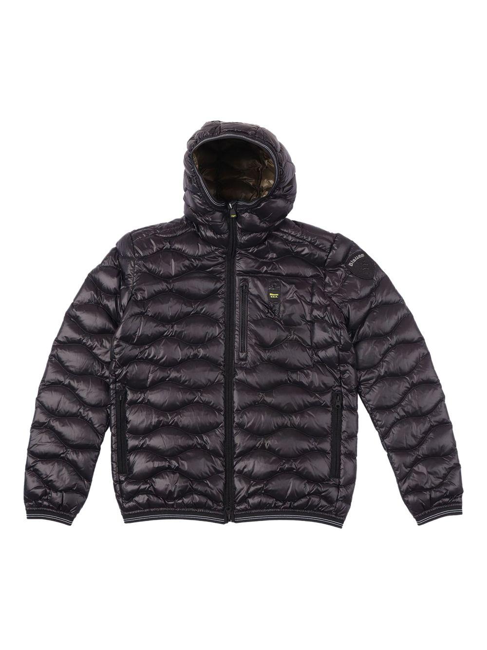 Piumino con cappuccio nero 25WBLKC03438006719 999BO BLAUER KIDS