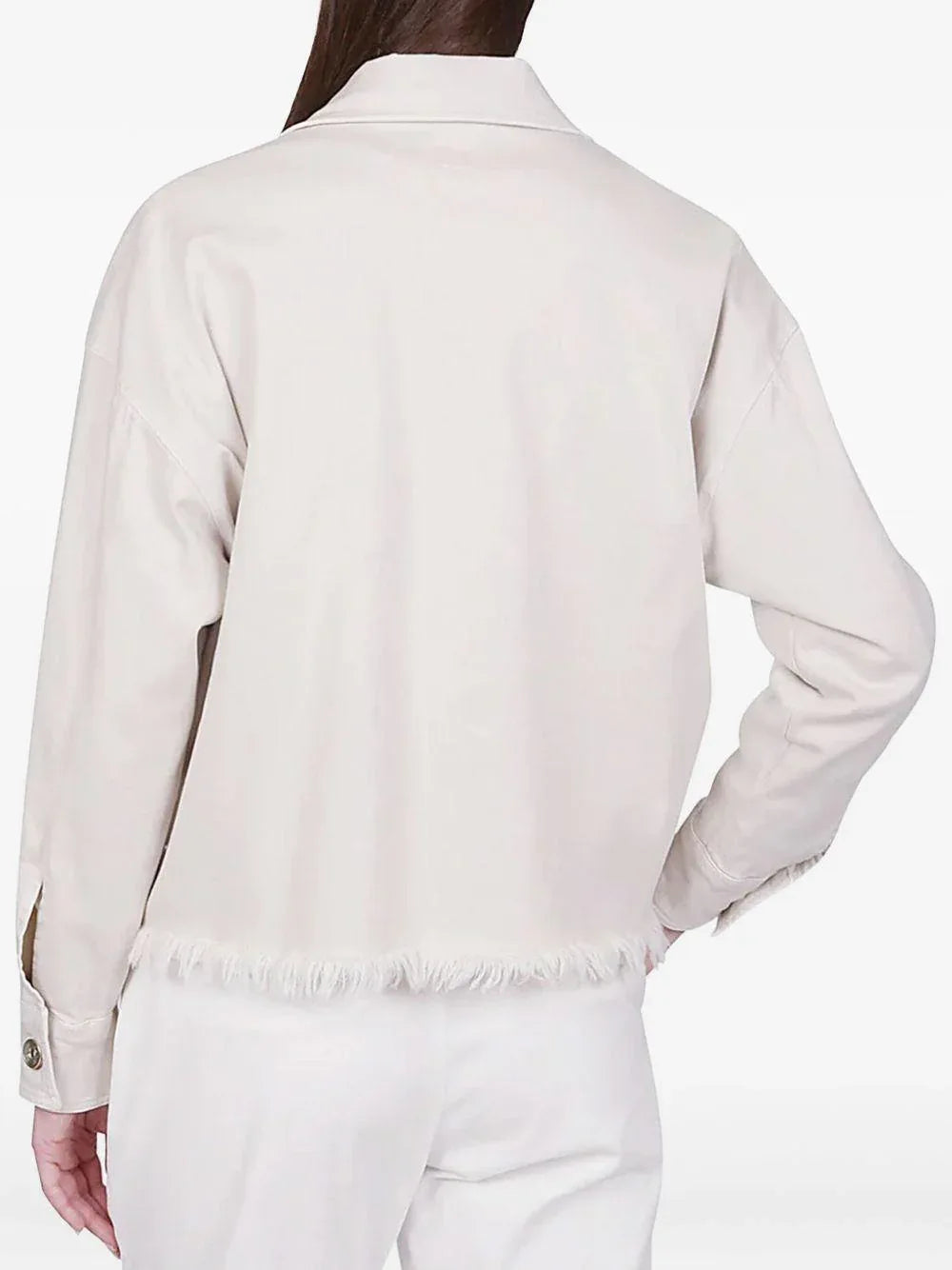 CAMICIA OVER FRANGIATA DOPPIO TASCONE SABBIA - Preludio Moda